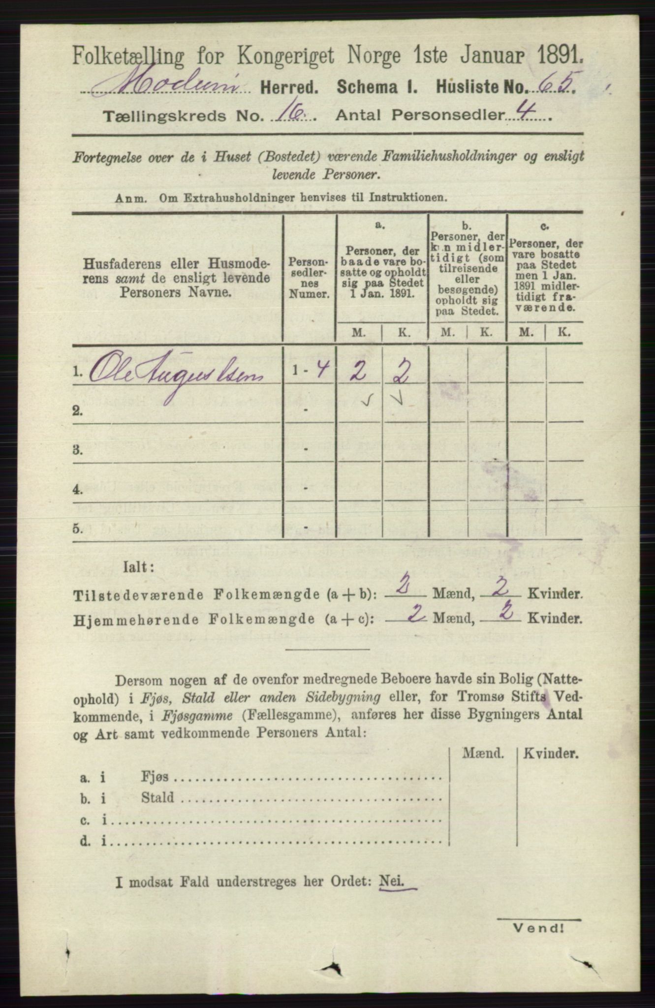 RA, 1891 census for 0623 Modum, 1891, p. 6181