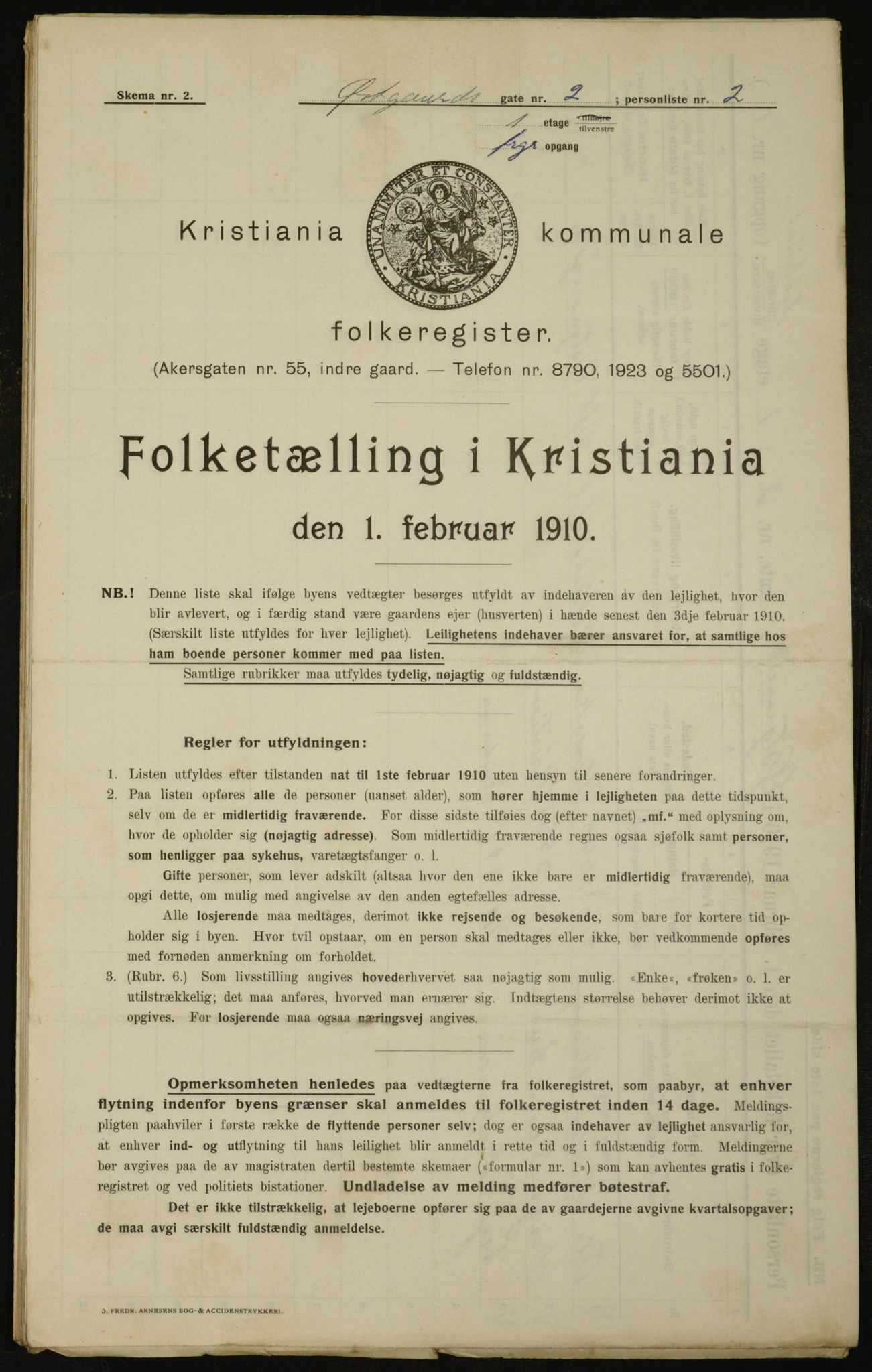 OBA, Municipal Census 1910 for Kristiania, 1910, p. 122398