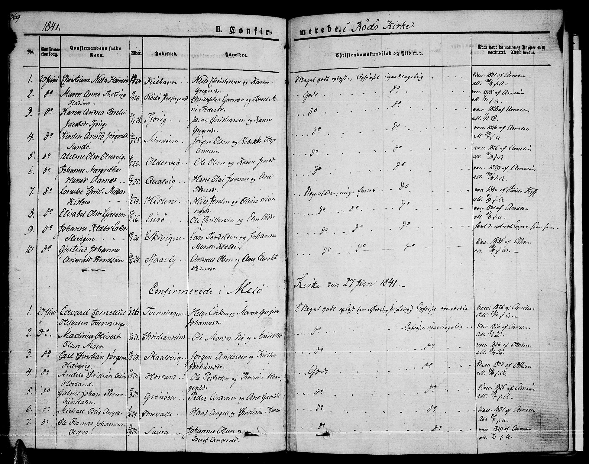 Ministerialprotokoller, klokkerbøker og fødselsregistre - Nordland, AV/SAT-A-1459/841/L0598: Parish register (official) no. 841A06 /1, 1825-1844, p. 368