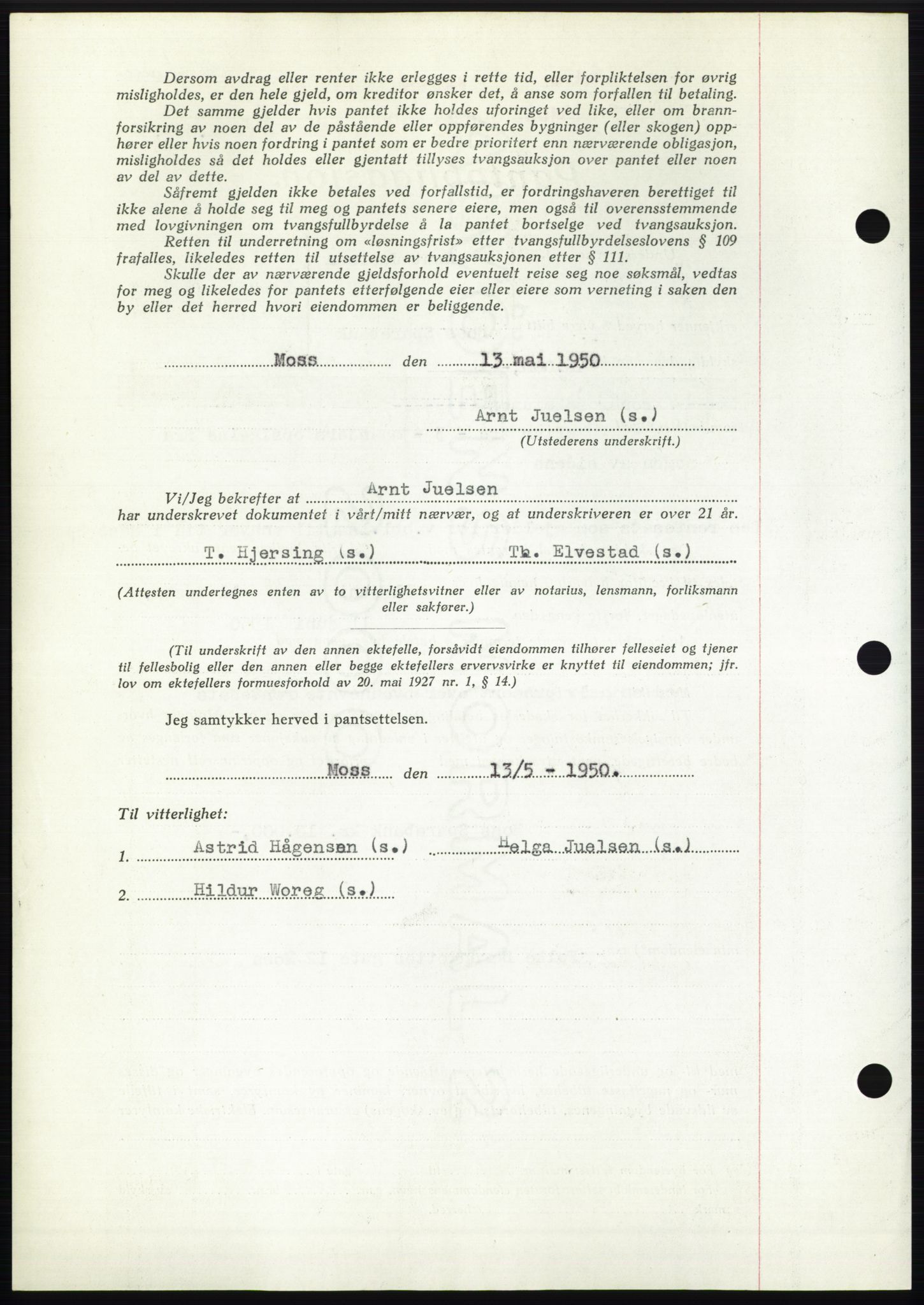 Moss sorenskriveri, AV/SAO-A-10168: Mortgage book no. B24, 1950-1950, Diary no: : 1514/1950