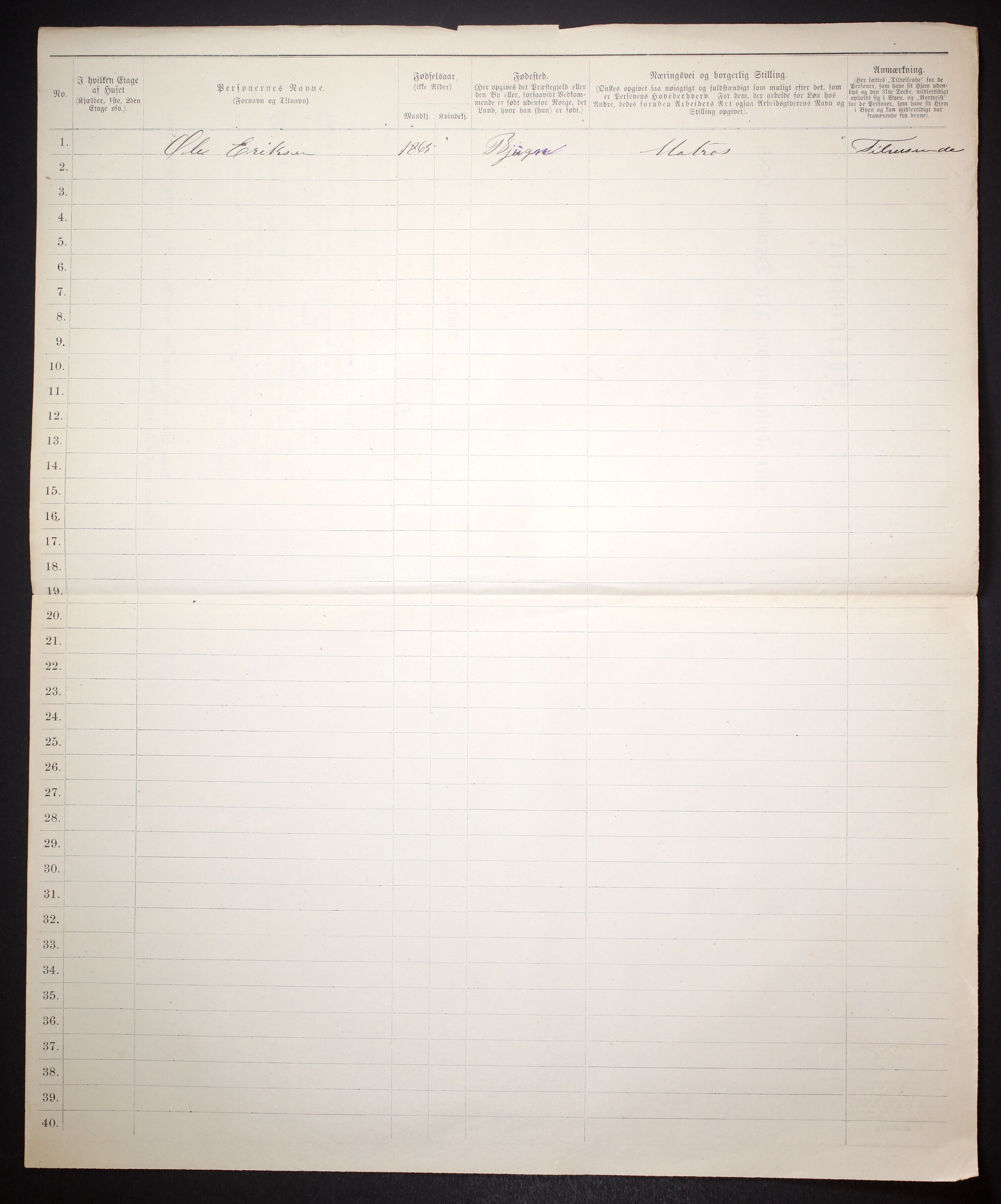 SAT, 1885 census for 1804 Bodø, 1885, p. 5