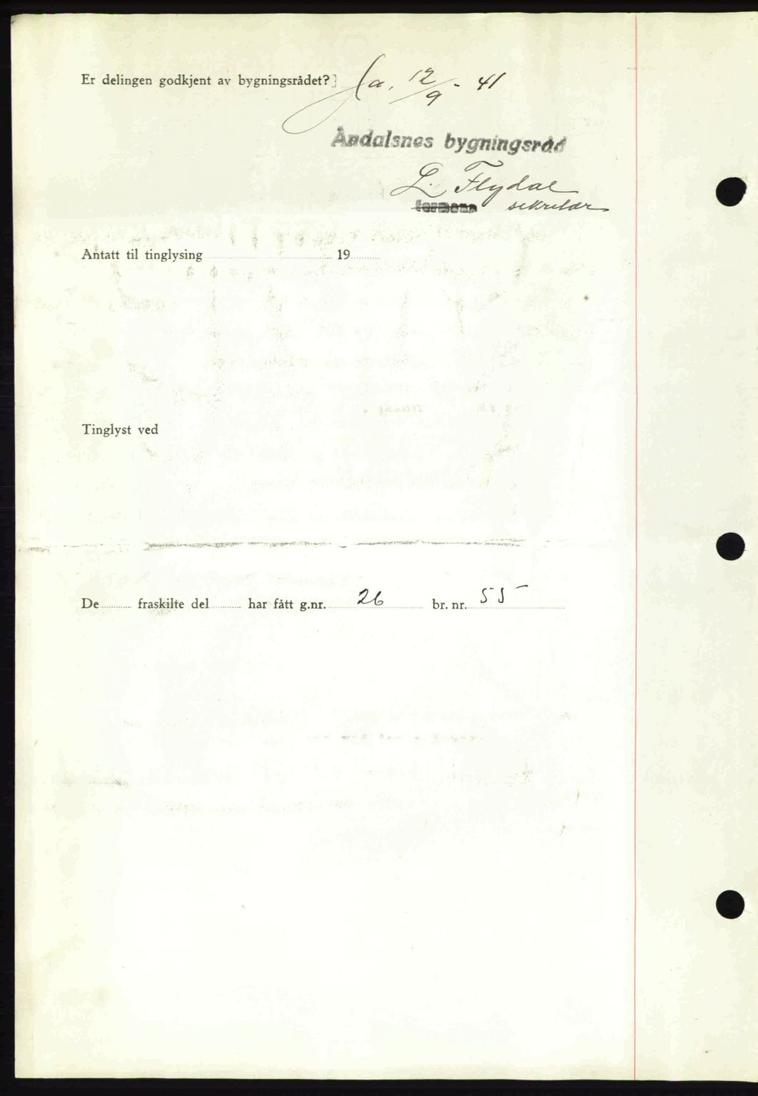 Romsdal sorenskriveri, AV/SAT-A-4149/1/2/2C: Mortgage book no. A10, 1941-1941, Diary no: : 1759/1941