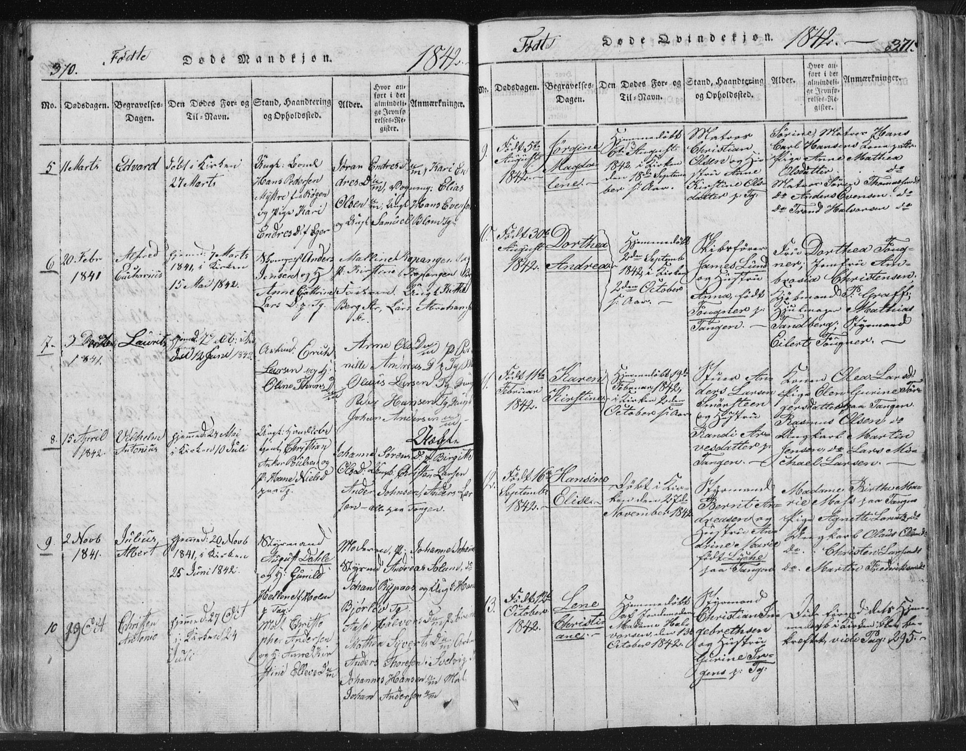 Strømsø kirkebøker, AV/SAKO-A-246/F/Fb/L0004: Parish register (official) no. II 4, 1814-1843, p. 370-371