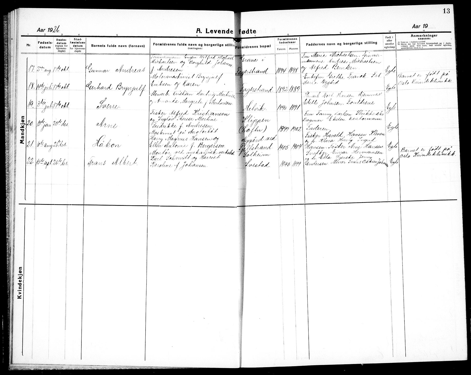 Nesodden prestekontor Kirkebøker, AV/SAO-A-10013/G/Ga/L0003: Parish register (copy) no. I 3, 1924-1939, p. 13