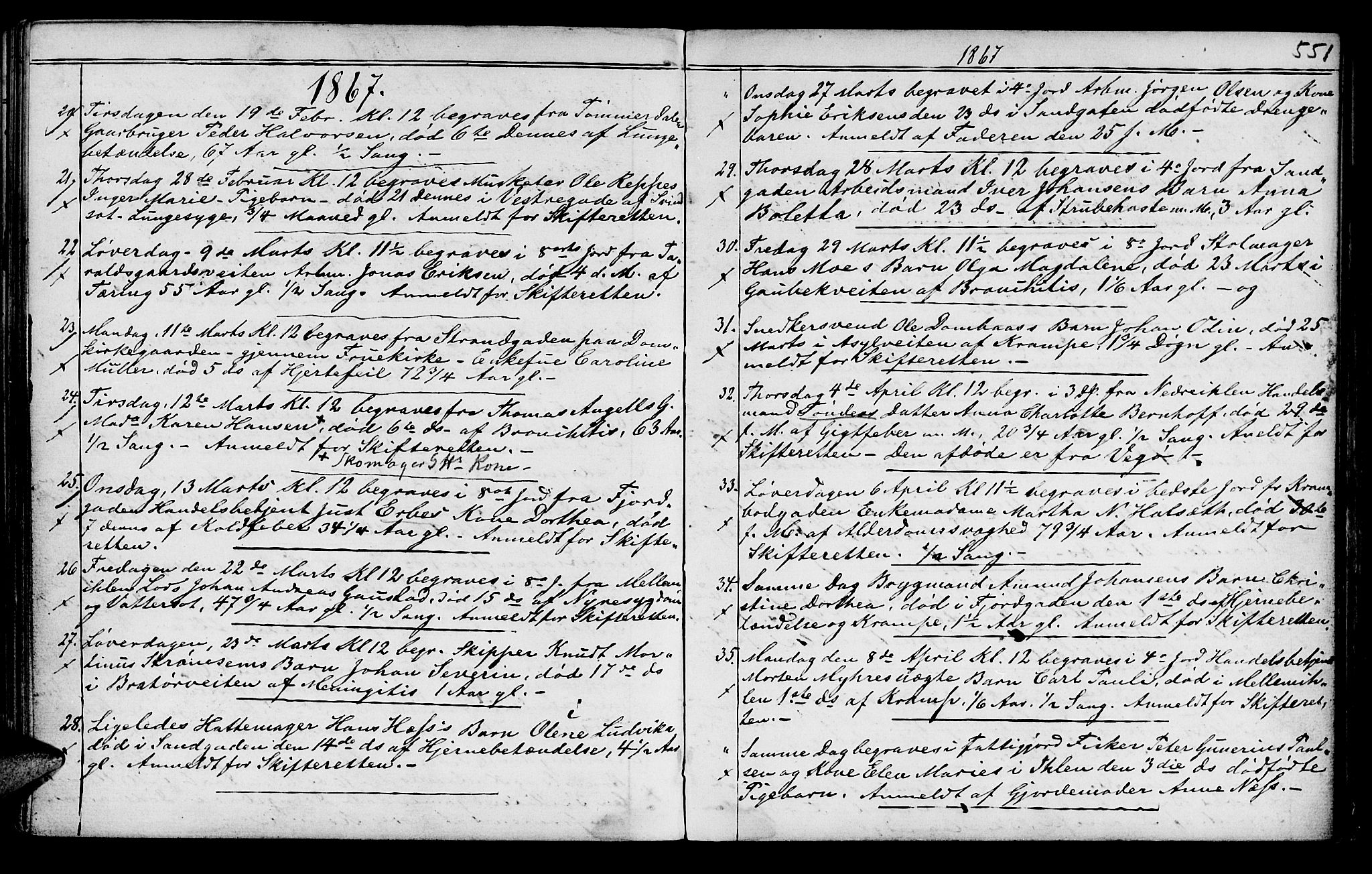 Ministerialprotokoller, klokkerbøker og fødselsregistre - Sør-Trøndelag, SAT/A-1456/602/L0140: Parish register (copy) no. 602C08, 1864-1872, p. 550-551