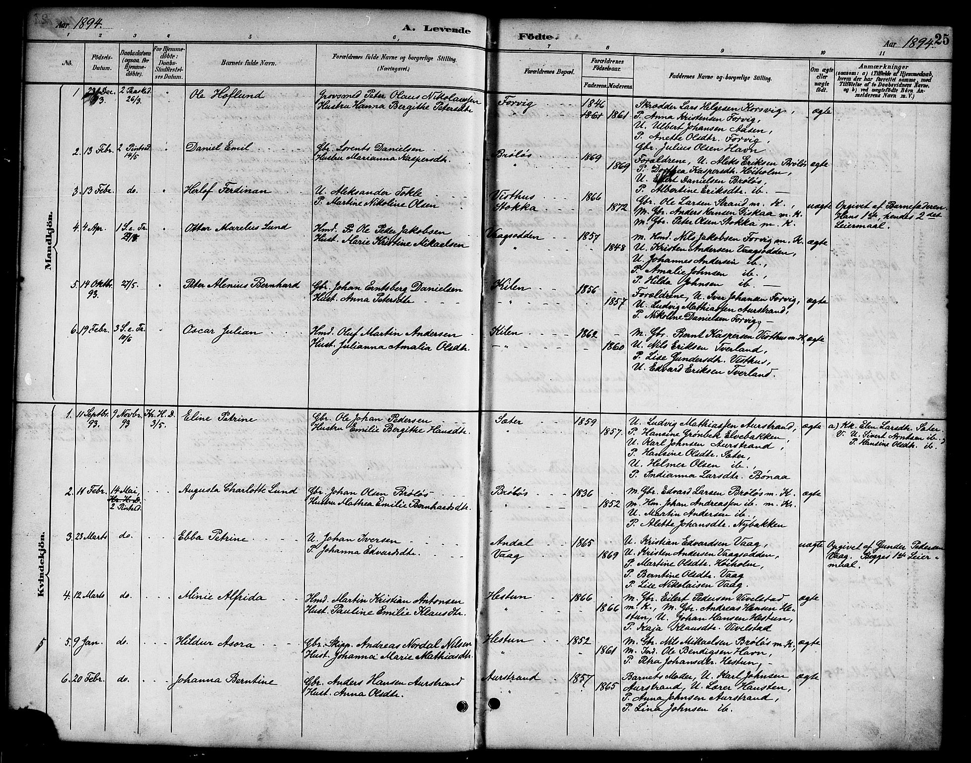 Ministerialprotokoller, klokkerbøker og fødselsregistre - Nordland, AV/SAT-A-1459/819/L0277: Parish register (copy) no. 819C03, 1888-1917, p. 25