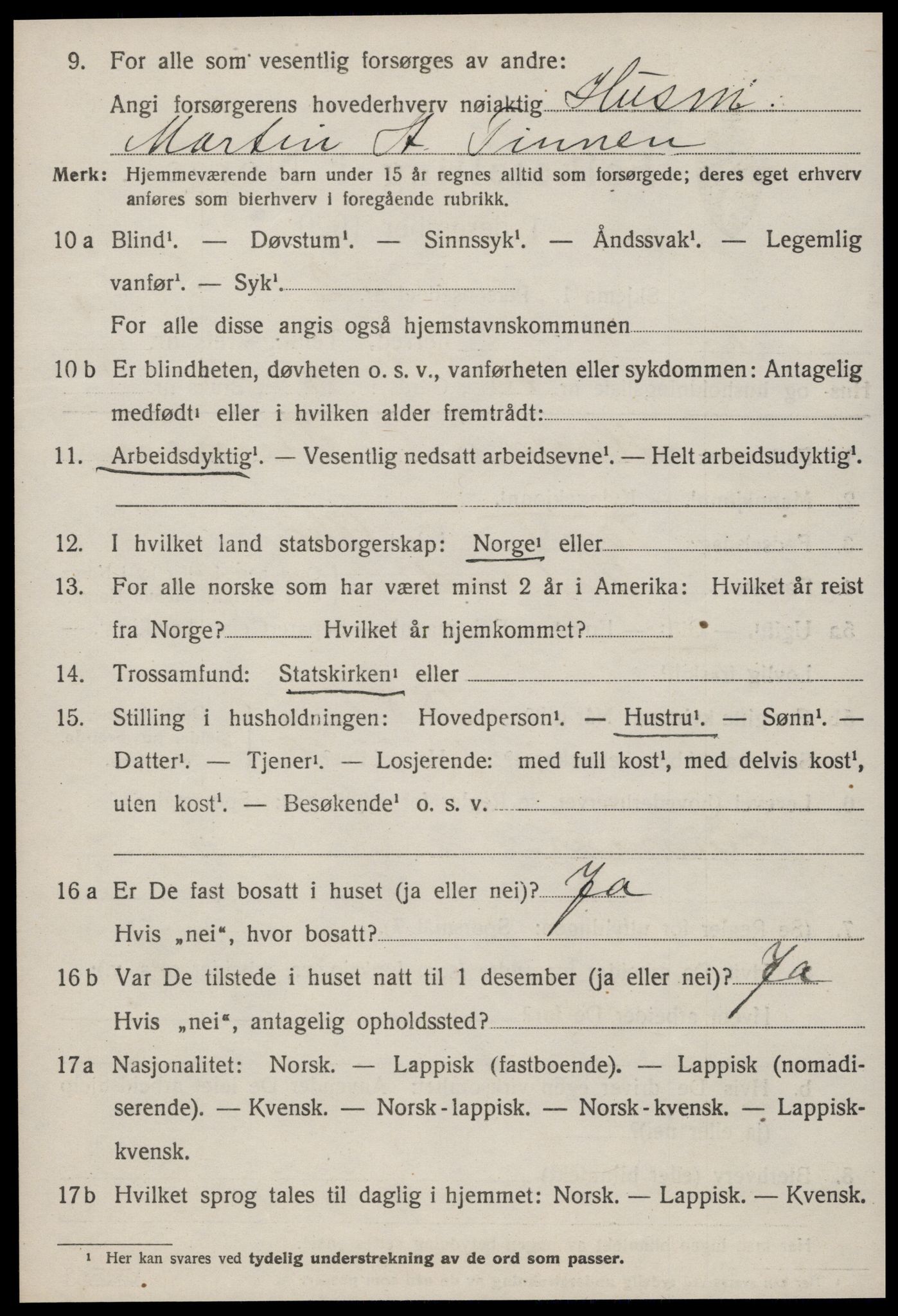SAT, 1920 census for Ørland, 1920, p. 1920