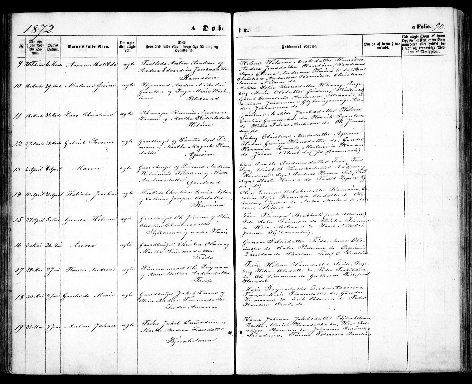 Høvåg sokneprestkontor, SAK/1111-0025/F/Fa/L0004: Parish register (official) no. A 4, 1859-1877, p. 90