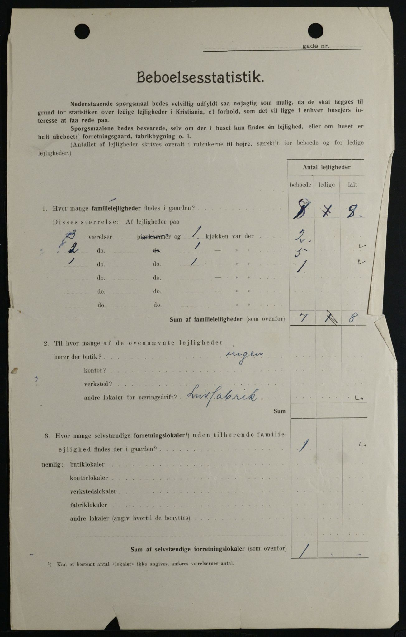 OBA, Municipal Census 1908 for Kristiania, 1908, p. 48262