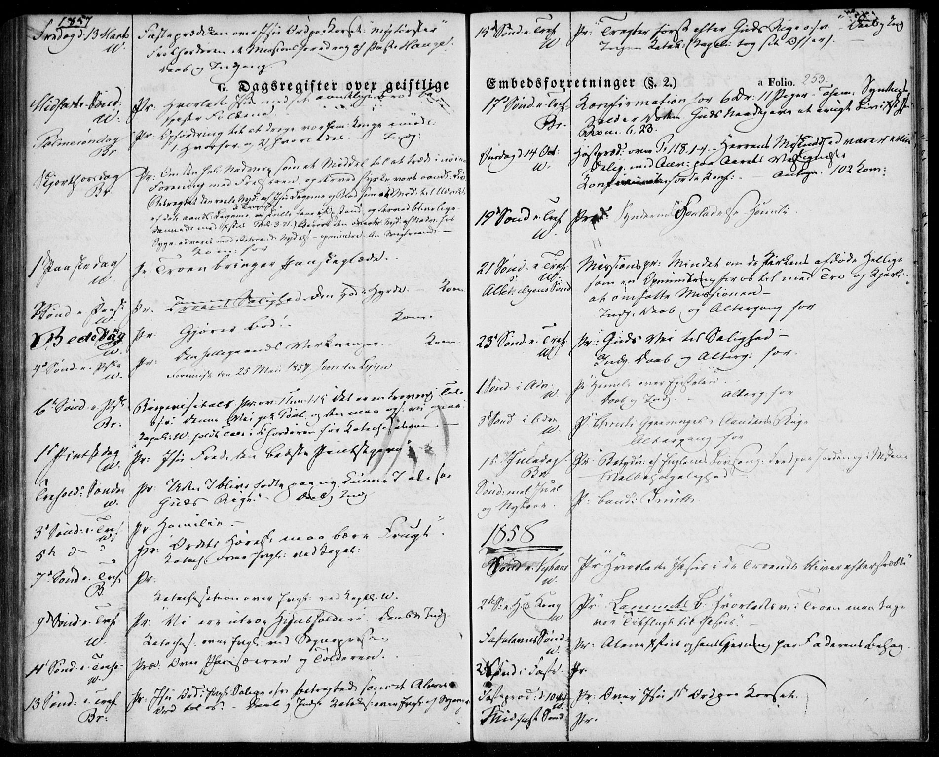Tveit sokneprestkontor, SAK/1111-0043/F/Fa/L0005: Parish register (official) no. A 5, 1853-1871, p. 253