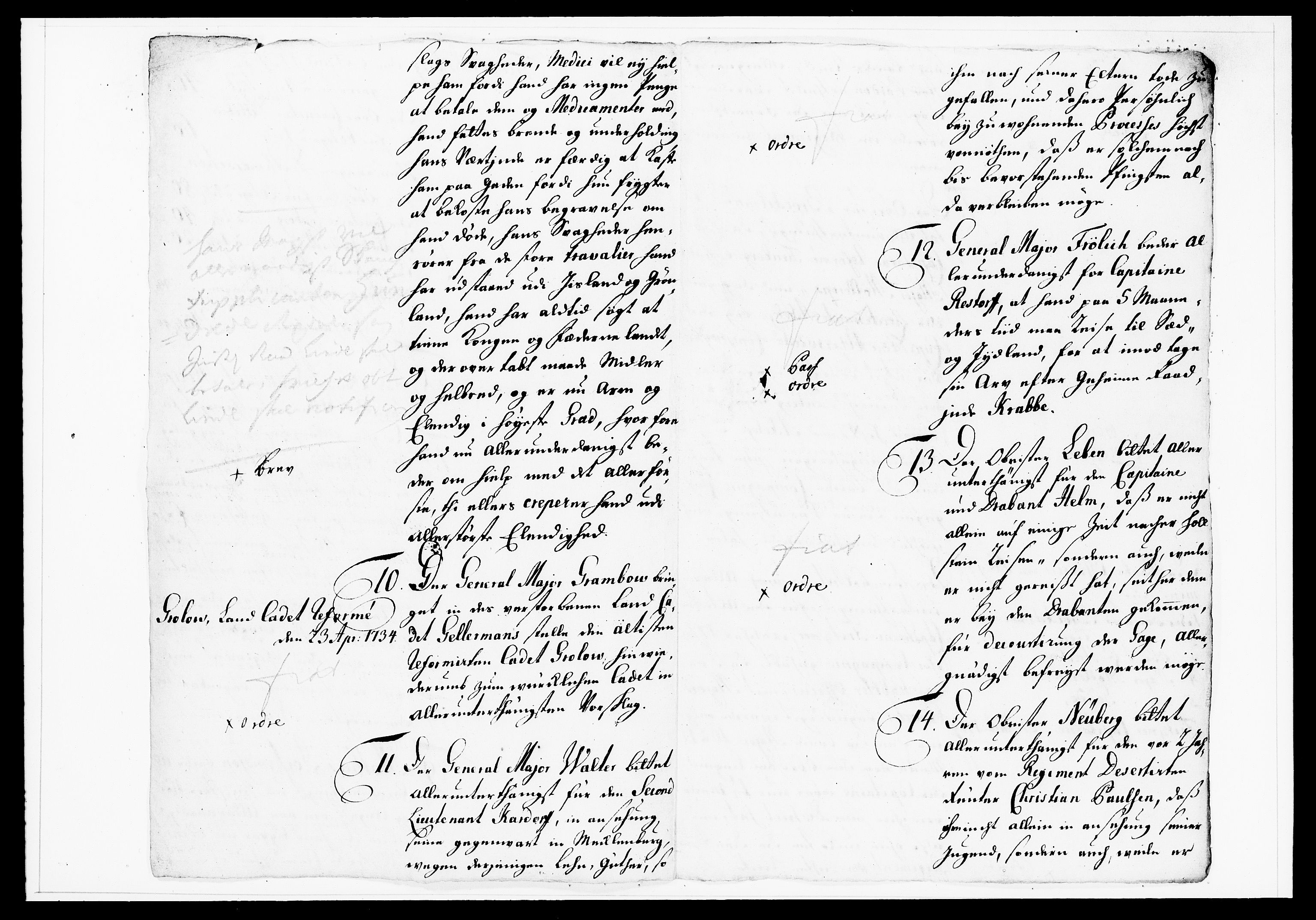 Krigskollegiet, Krigskancelliet, DRA/A-0006/-/1138-1142: Refererede sager, 1737, p. 119