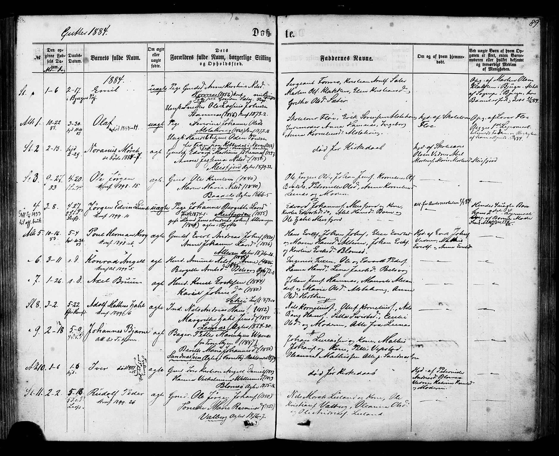 Ministerialprotokoller, klokkerbøker og fødselsregistre - Nordland, AV/SAT-A-1459/830/L0449: Parish register (official) no. 830A13, 1866-1886, p. 89