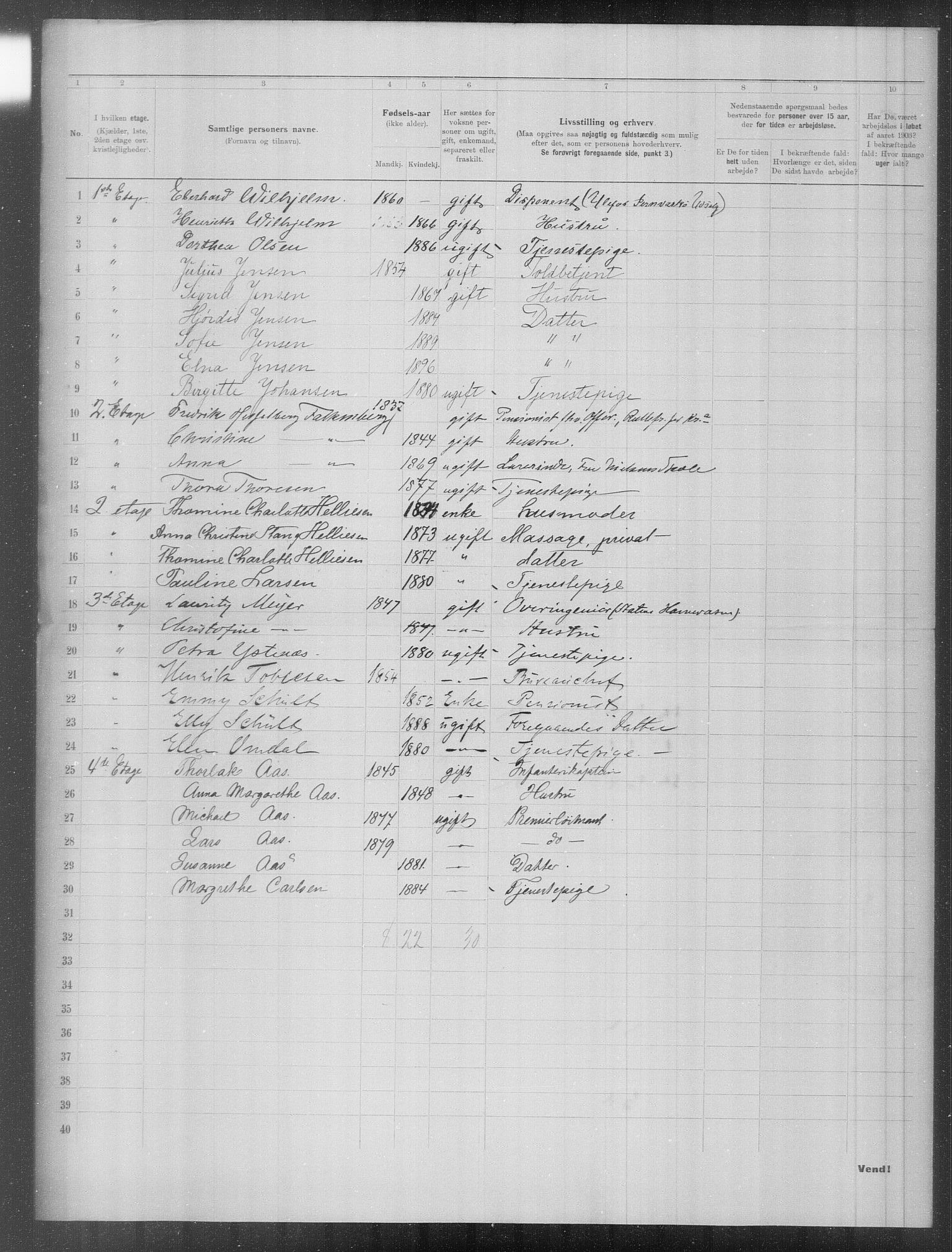 OBA, Municipal Census 1903 for Kristiania, 1903, p. 12700