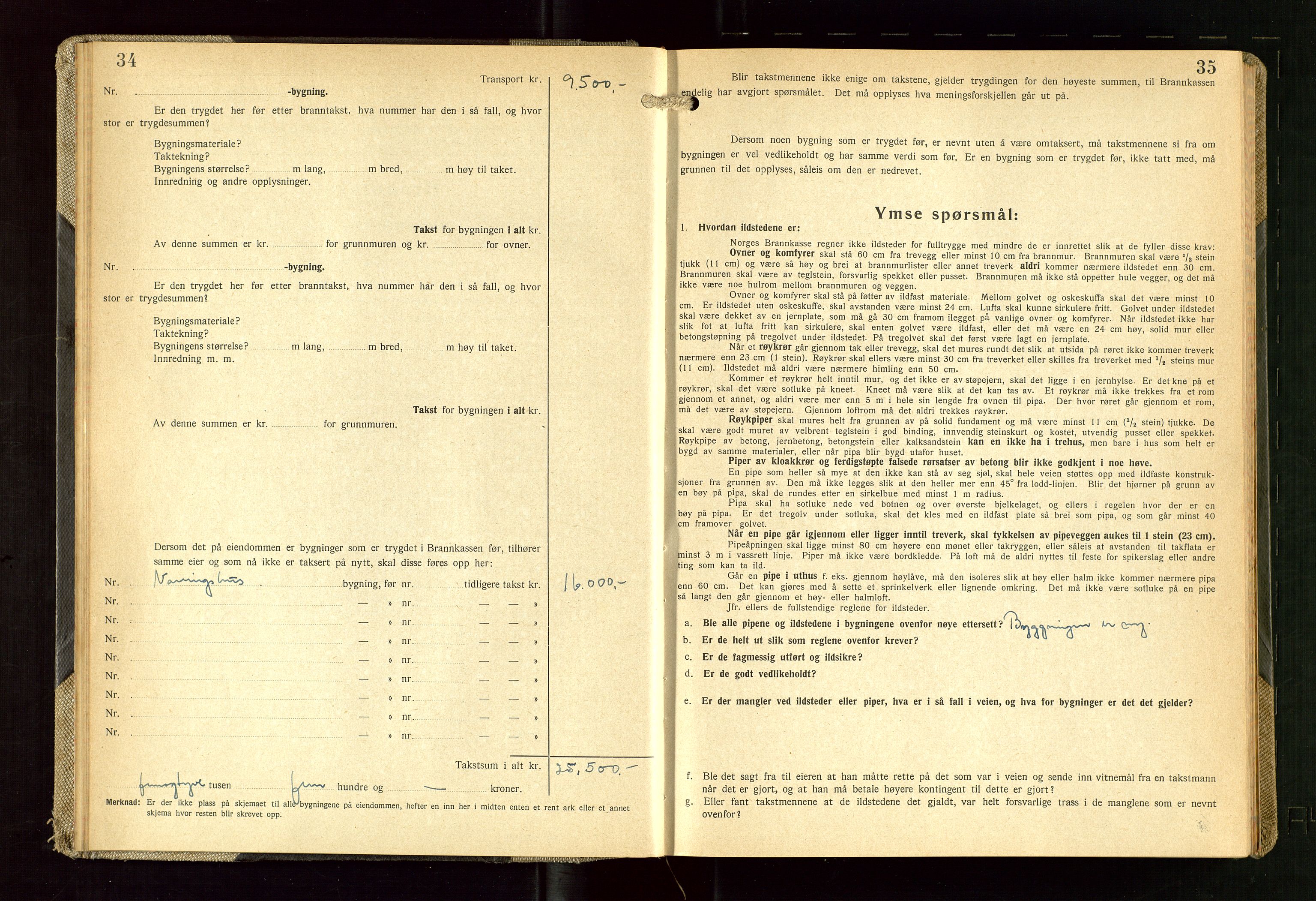 Skudenes lensmannskontor, SAST/A-100444/Gob/L0003: "Brandtakstprotokoll", 1942-1954, p. 34-35