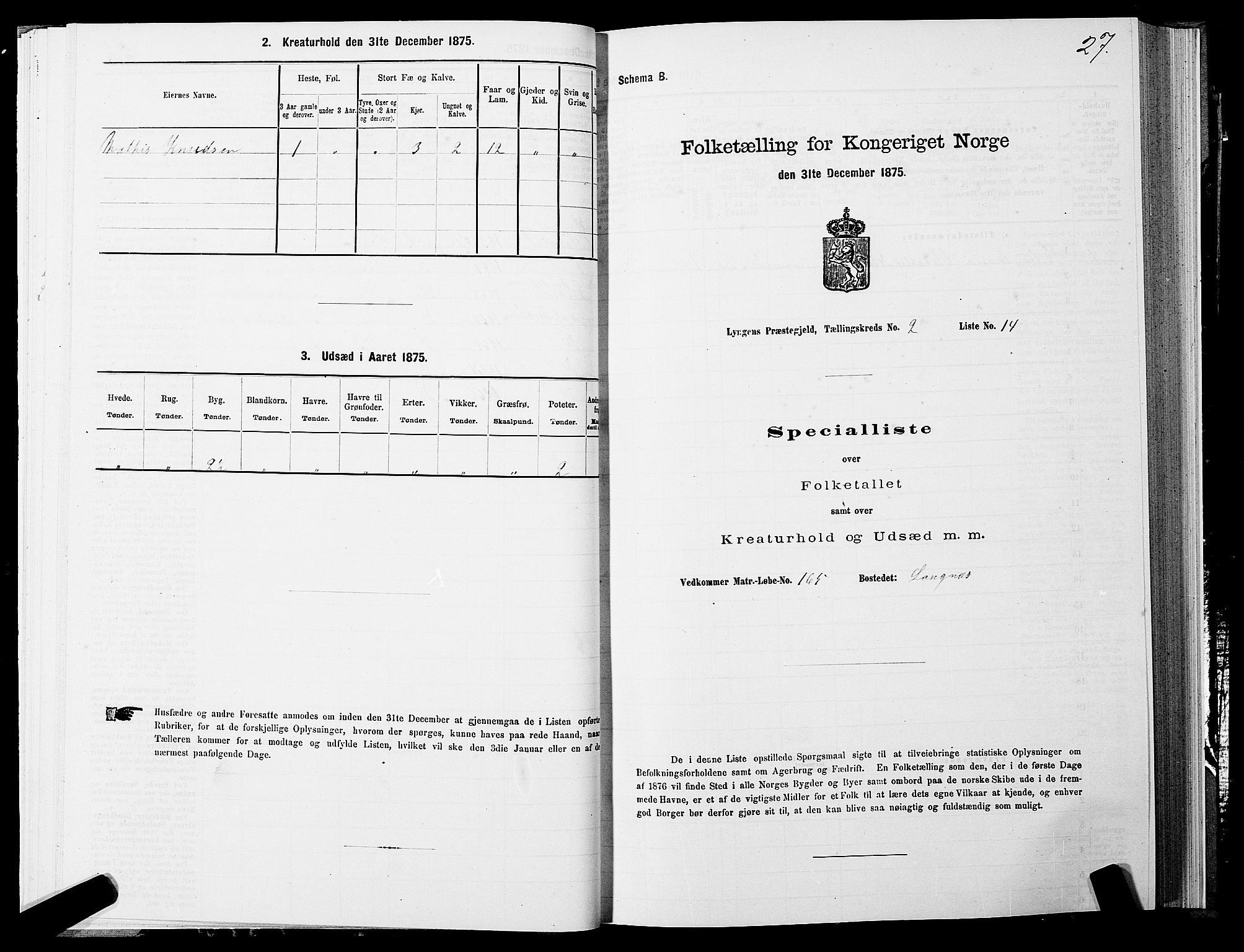 SATØ, 1875 census for 1938P Lyngen, 1875, p. 2027