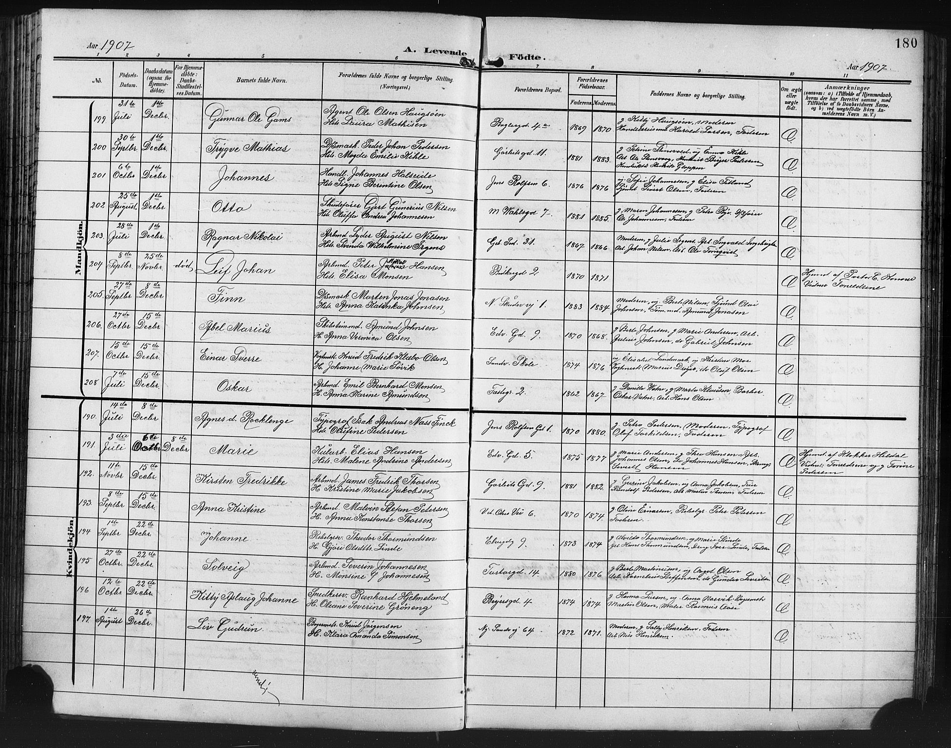 Sandviken Sokneprestembete, AV/SAB-A-77601/H/Hb/L0004: Parish register (copy) no. B 1, 1901-1914, p. 180