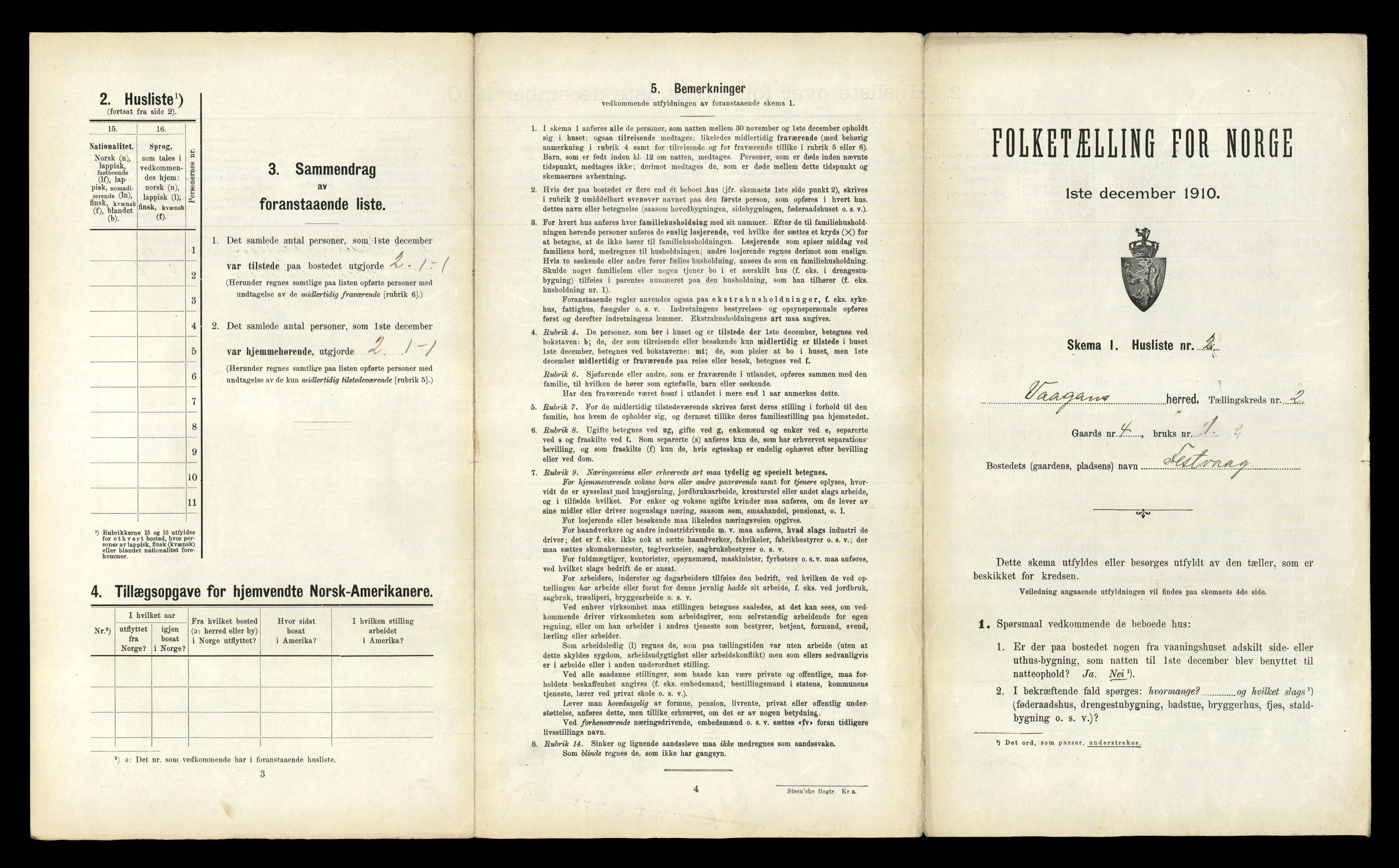 RA, 1910 census for Vågan, 1910, p. 113