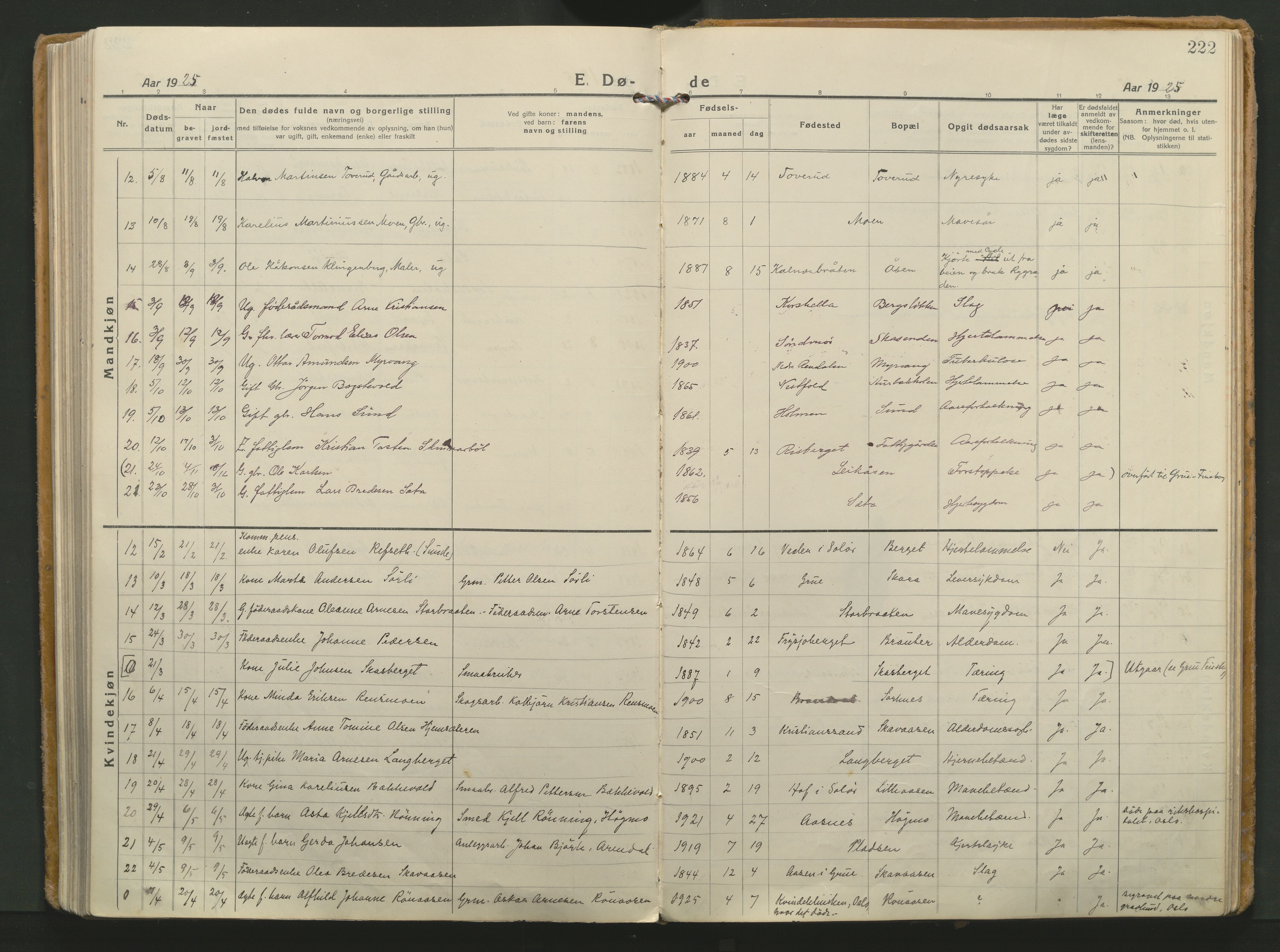 Grue prestekontor, AV/SAH-PREST-036/H/Ha/Haa/L0018: Parish register (official) no. 18, 1923-1940, p. 222