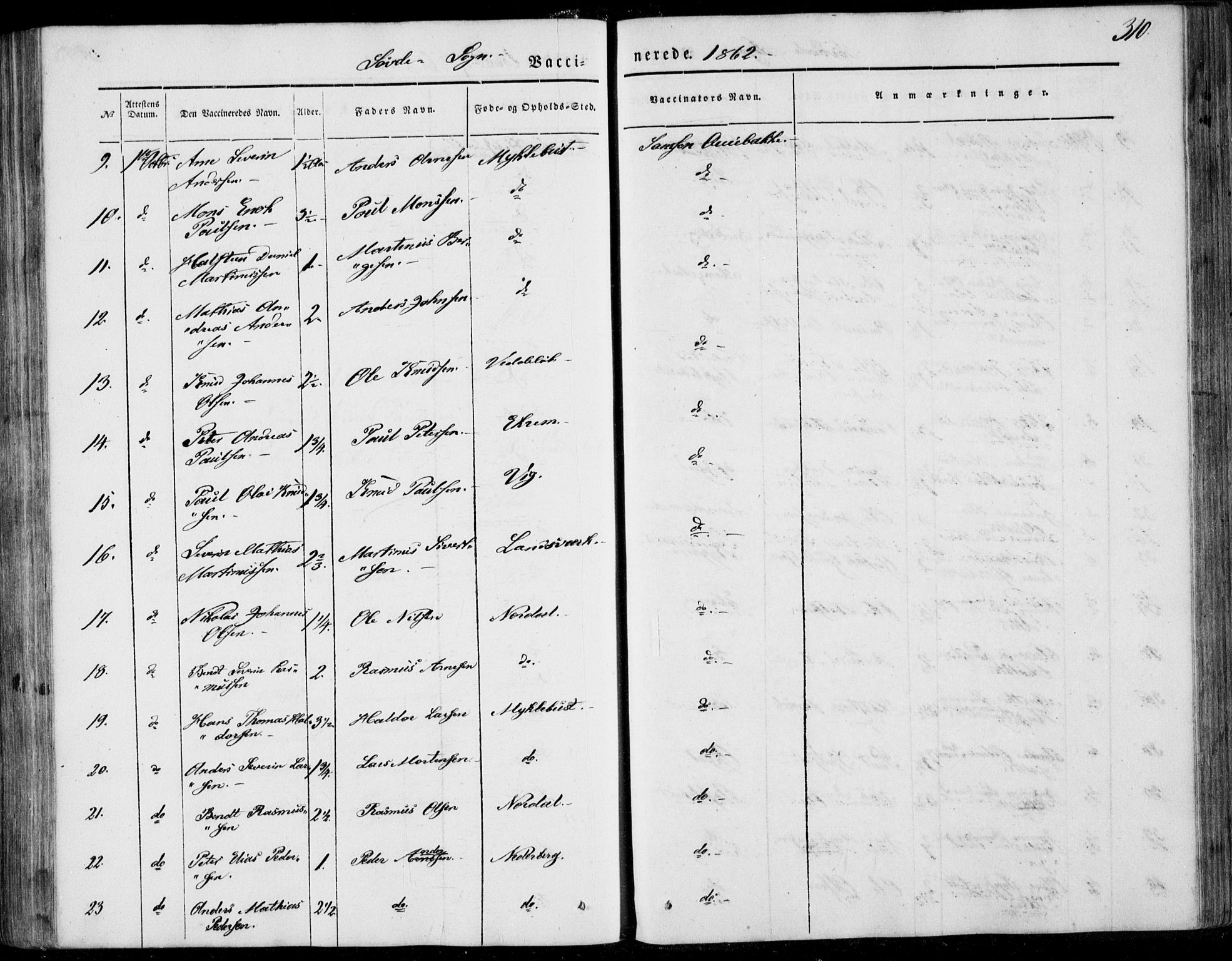 Ministerialprotokoller, klokkerbøker og fødselsregistre - Møre og Romsdal, SAT/A-1454/502/L0023: Parish register (official) no. 502A01, 1844-1873, p. 310