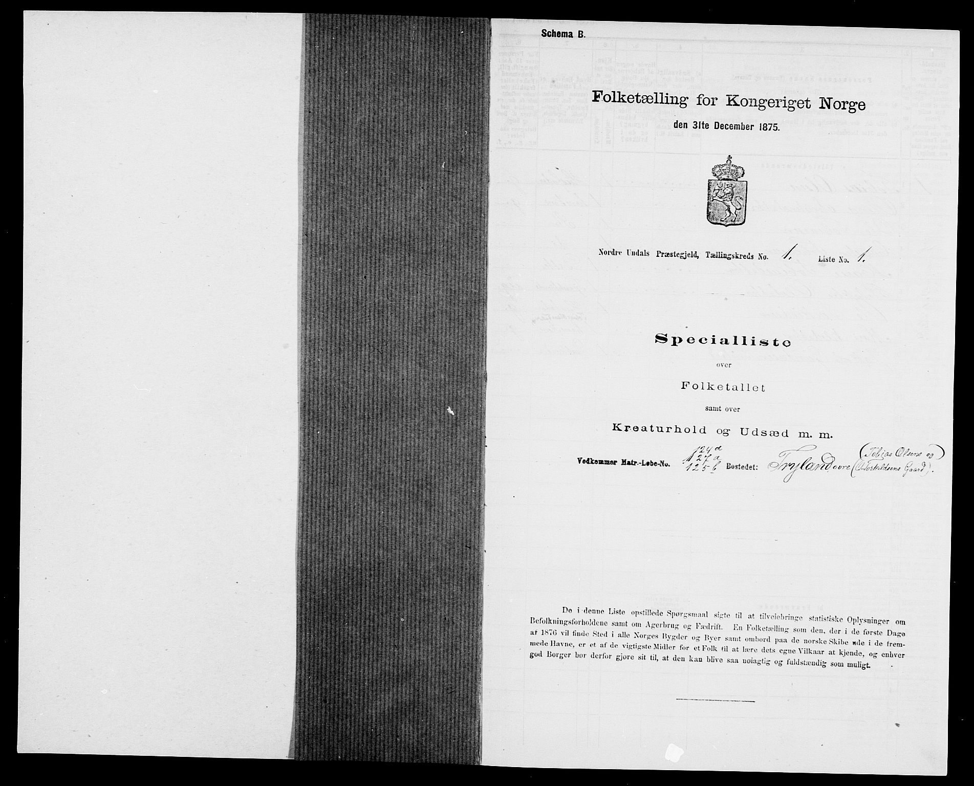 SAK, 1875 census for 1028P Nord-Audnedal, 1875, p. 44