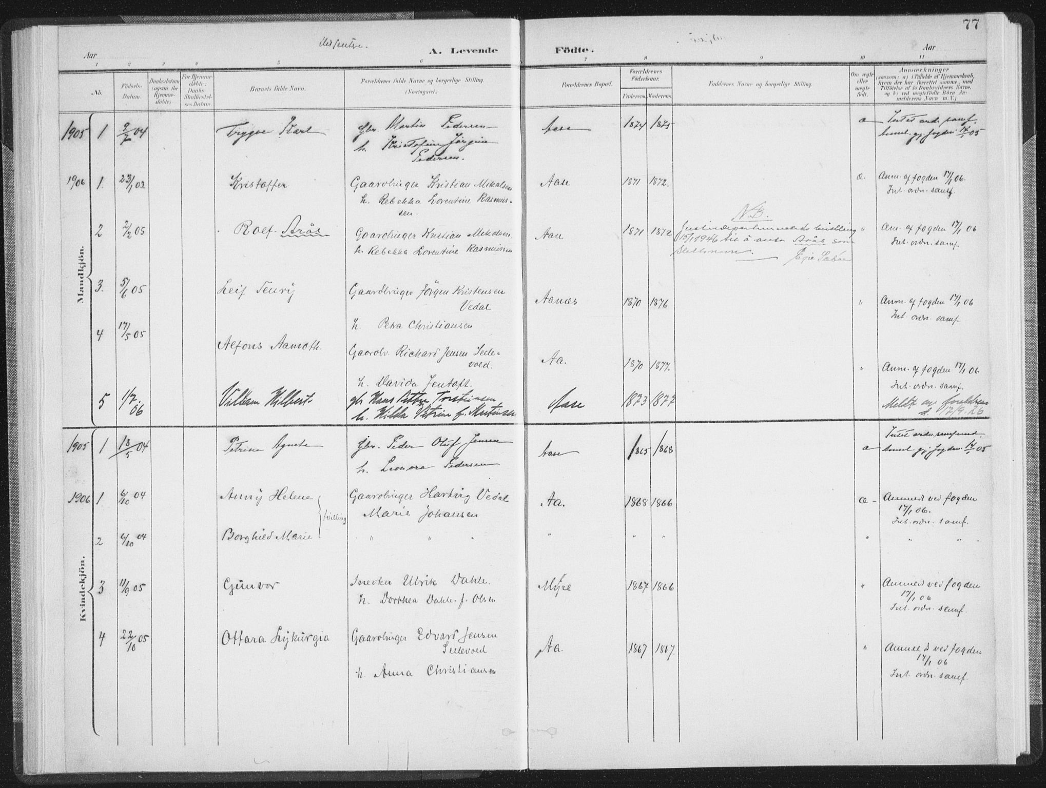Ministerialprotokoller, klokkerbøker og fødselsregistre - Nordland, SAT/A-1459/897/L1400: Parish register (official) no. 897A07, 1897-1908, p. 77