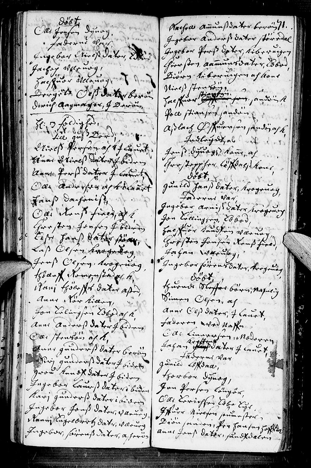 Dypvåg sokneprestkontor, AV/SAK-1111-0007/F/Fb/Fba/L0001: Parish register (copy) no. B 1, 1699-1706, p. 71