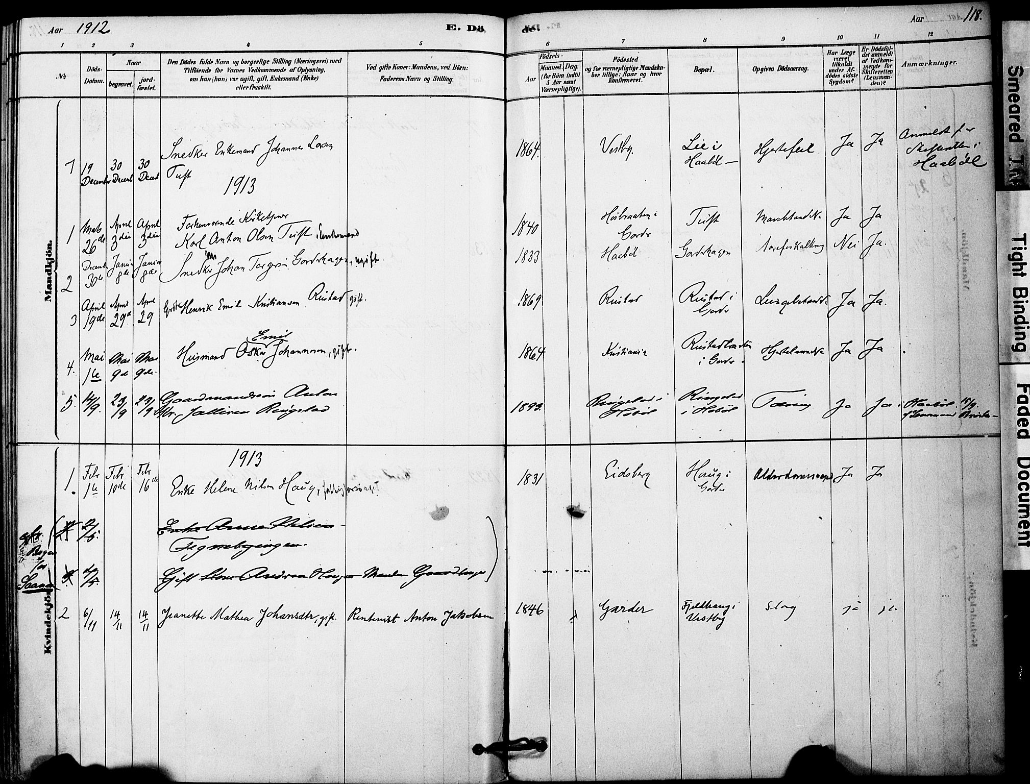 Vestby prestekontor Kirkebøker, SAO/A-10893/F/Fa/L0011: Parish register (official) no. I 11, 1878-1913, p. 118