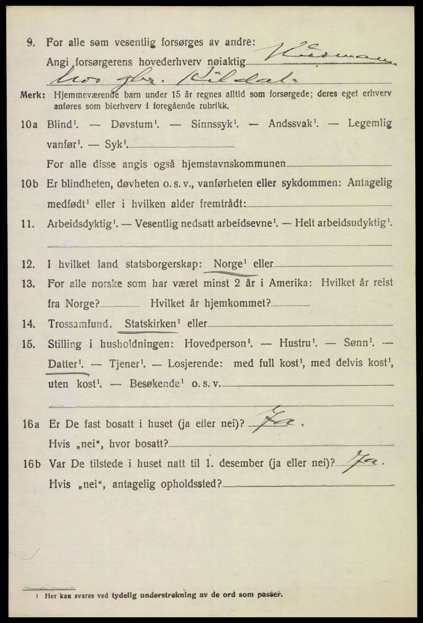 SAH, 1920 census for Ringsaker, 1920, p. 9695