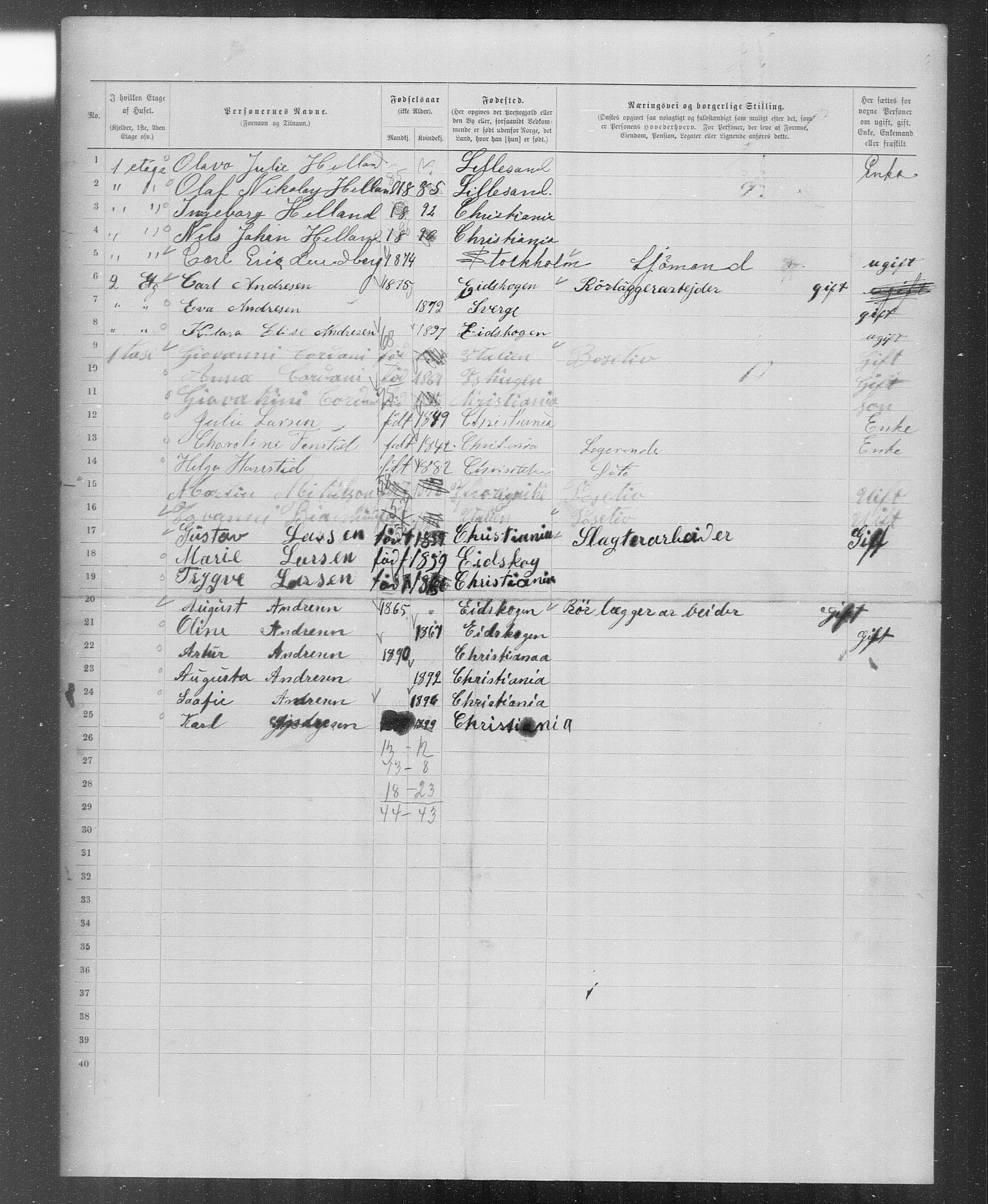 OBA, Municipal Census 1899 for Kristiania, 1899, p. 4080