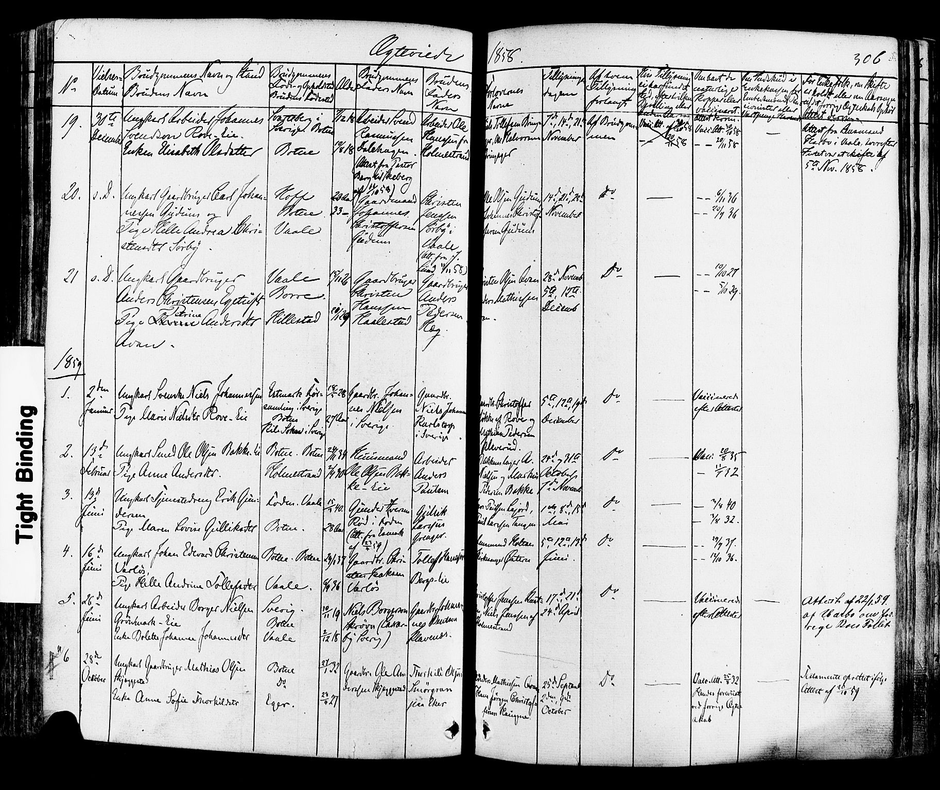 Botne kirkebøker, AV/SAKO-A-340/F/Fa/L0006: Parish register (official) no. I 6, 1836-1877, p. 306