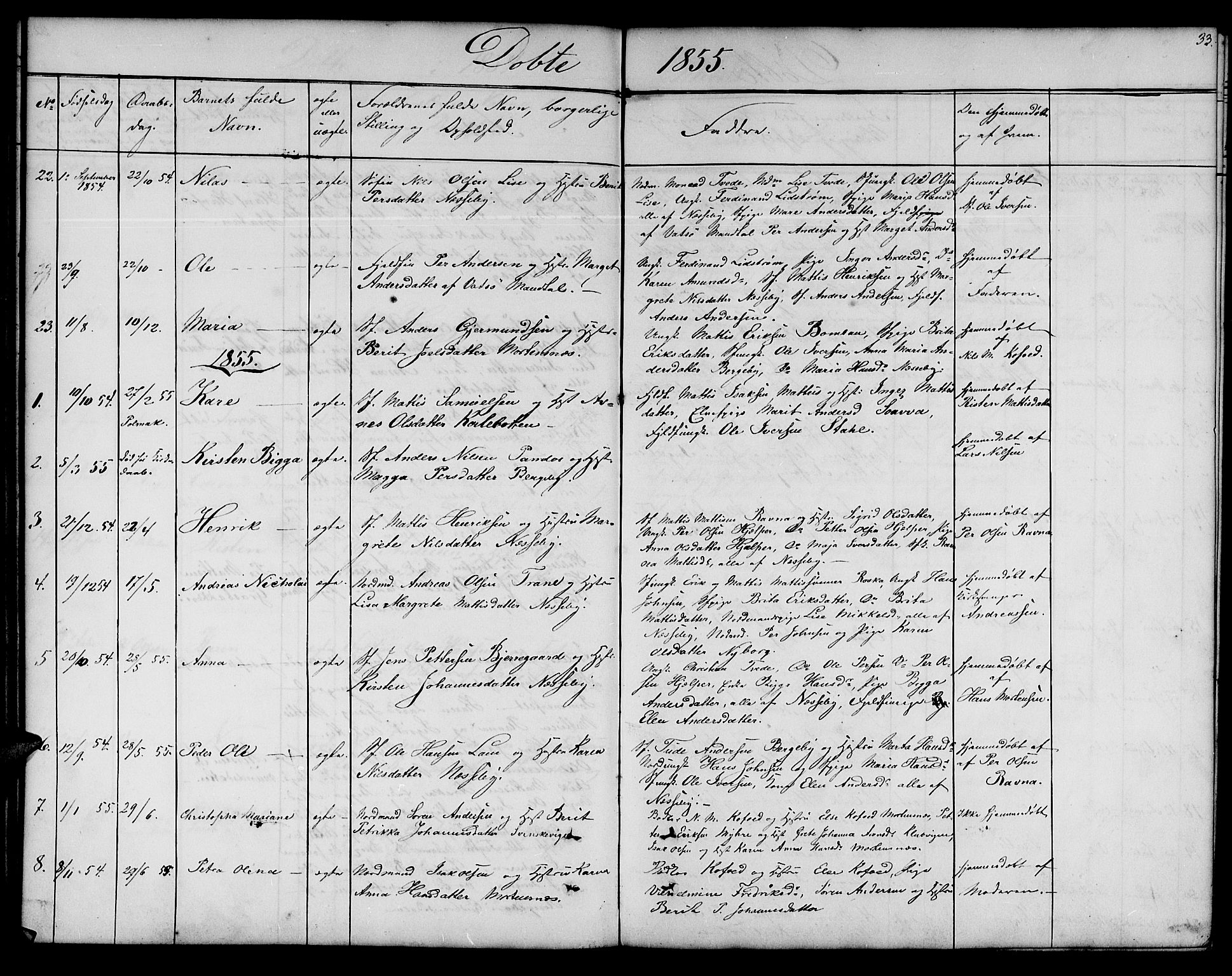Nesseby sokneprestkontor, SATØ/S-1330/H/Hb/L0001klokker: Parish register (copy) no. 1, 1844-1861, p. 33