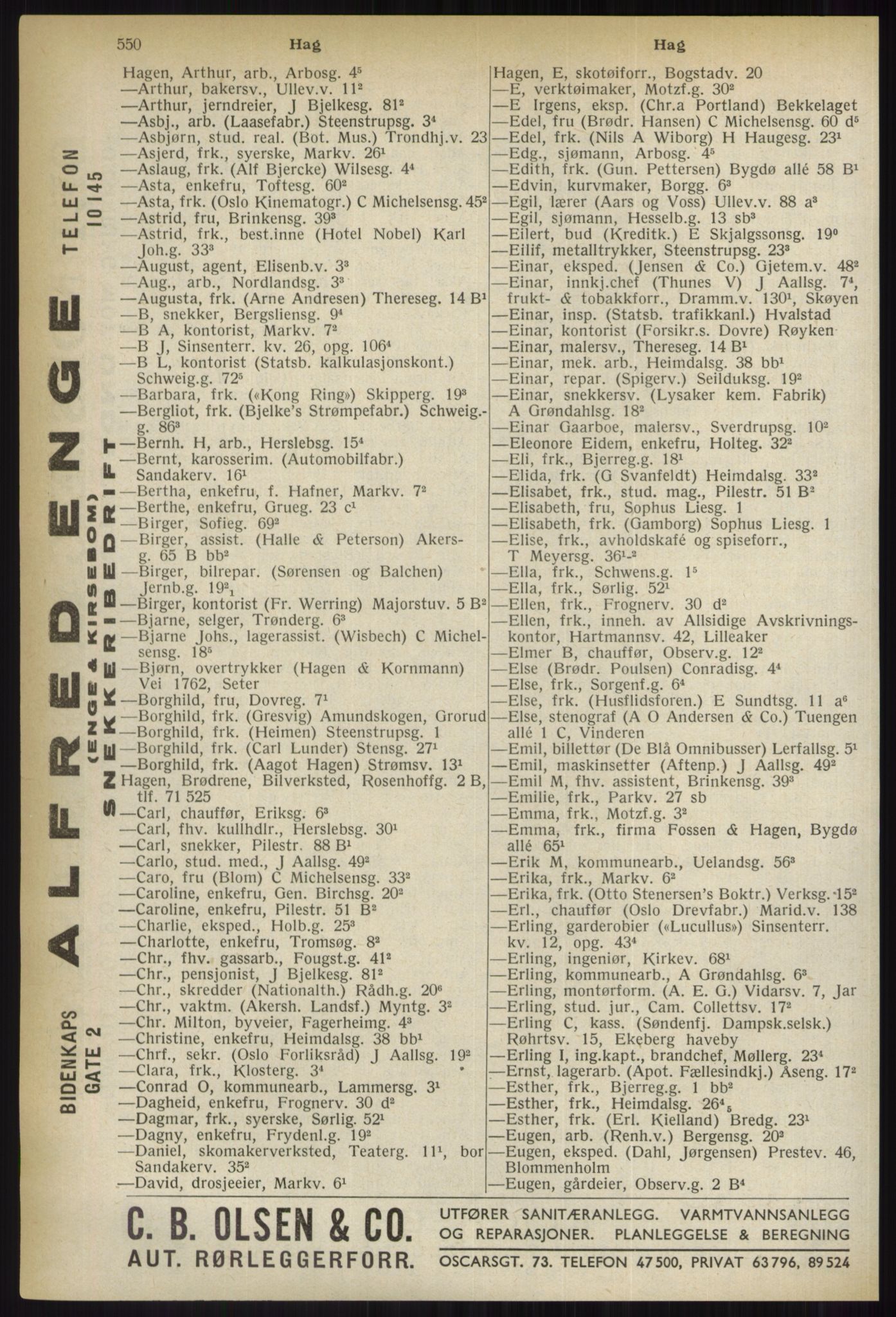 Kristiania/Oslo adressebok, PUBL/-, 1937, p. 550