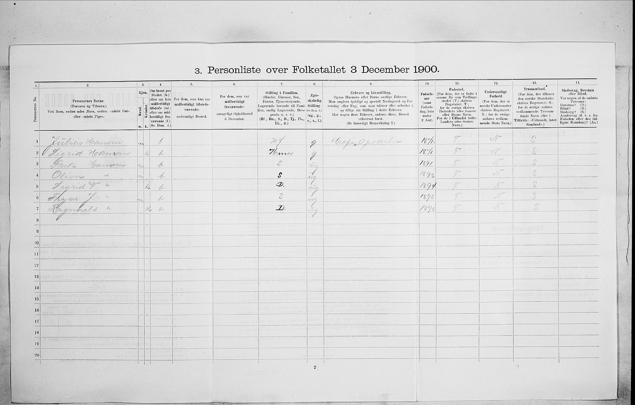 SAO, 1900 census for Kristiania, 1900, p. 65591