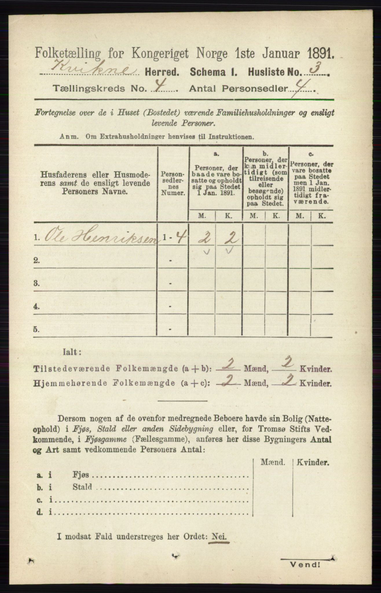 RA, 1891 census for 0440 Kvikne, 1891, p. 916