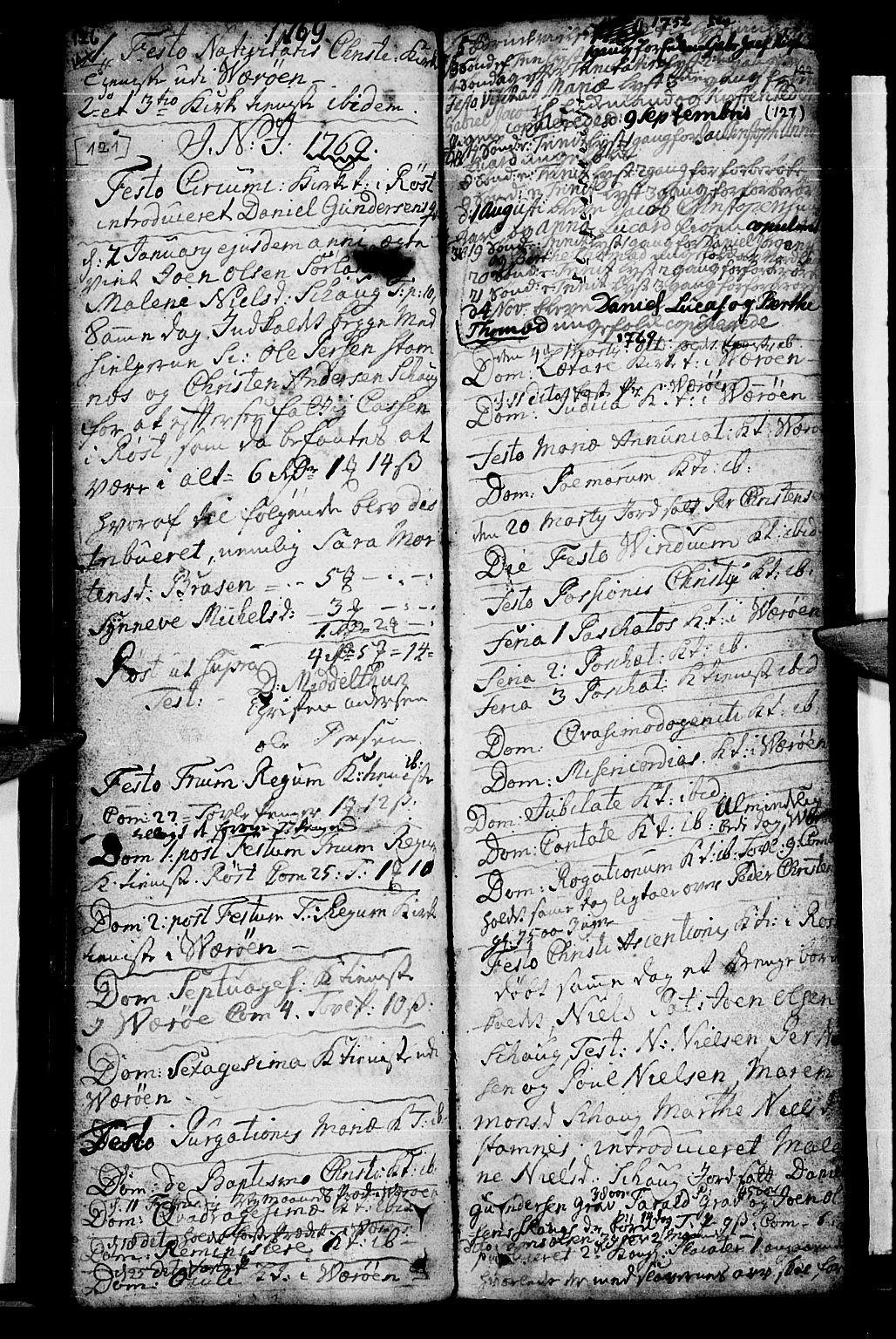 Ministerialprotokoller, klokkerbøker og fødselsregistre - Nordland, AV/SAT-A-1459/807/L0118: Parish register (official) no. 807A01, 1752-1798, p. 126-127