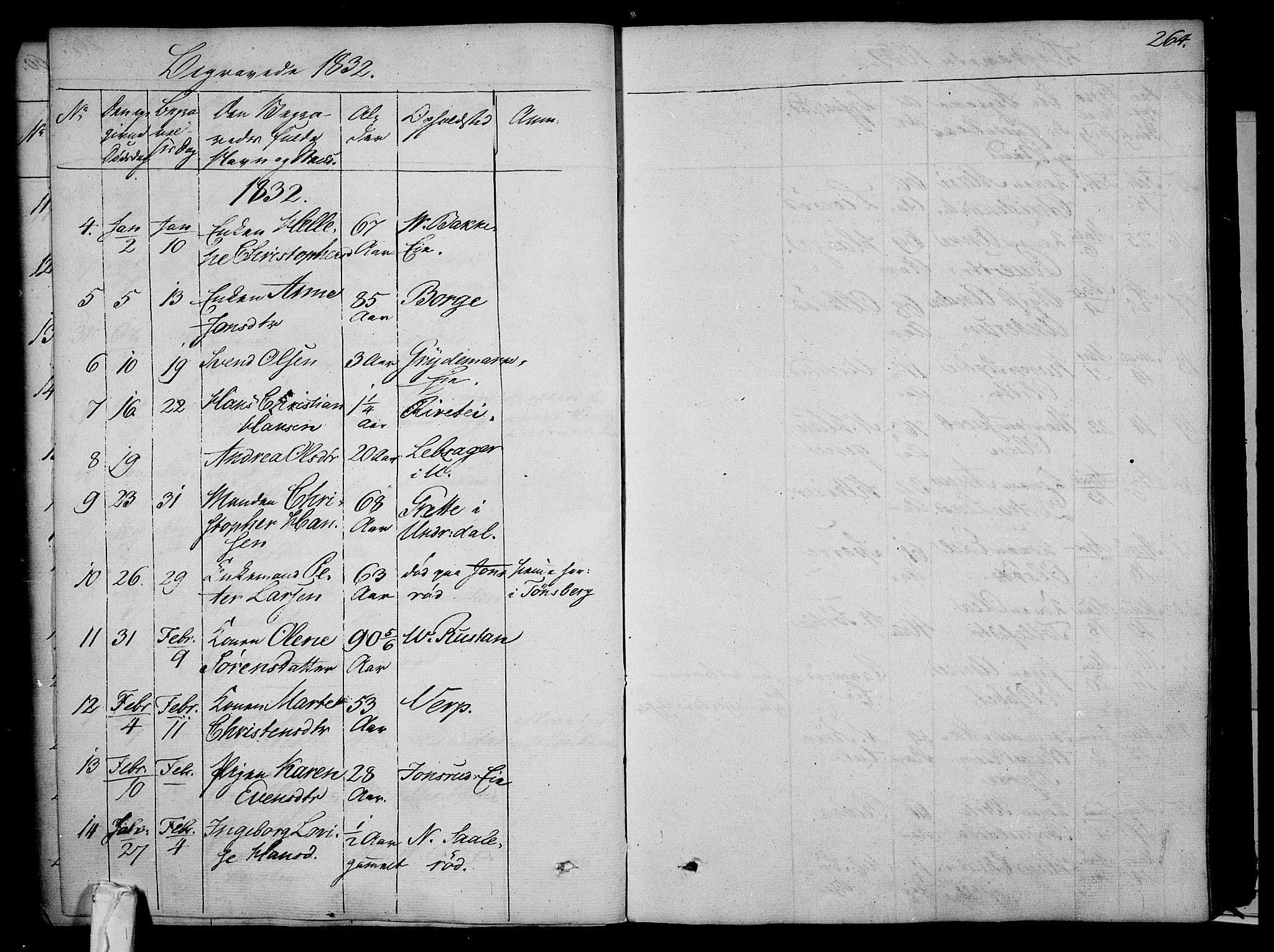 Våle kirkebøker, AV/SAKO-A-334/F/Fa/L0008: Parish register (official) no. I 8, 1824-1844, p. 264