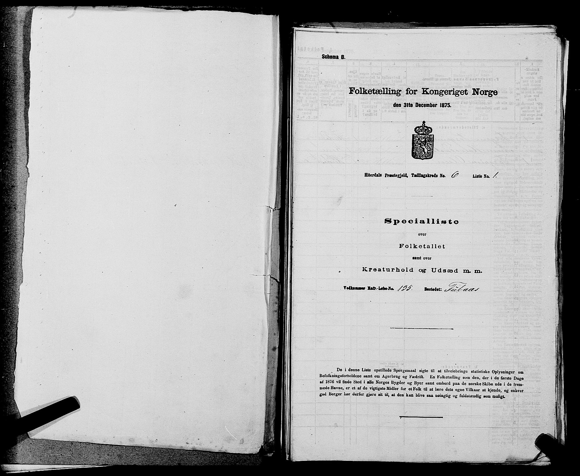 SAKO, 1875 census for 0823P Heddal, 1875, p. 826