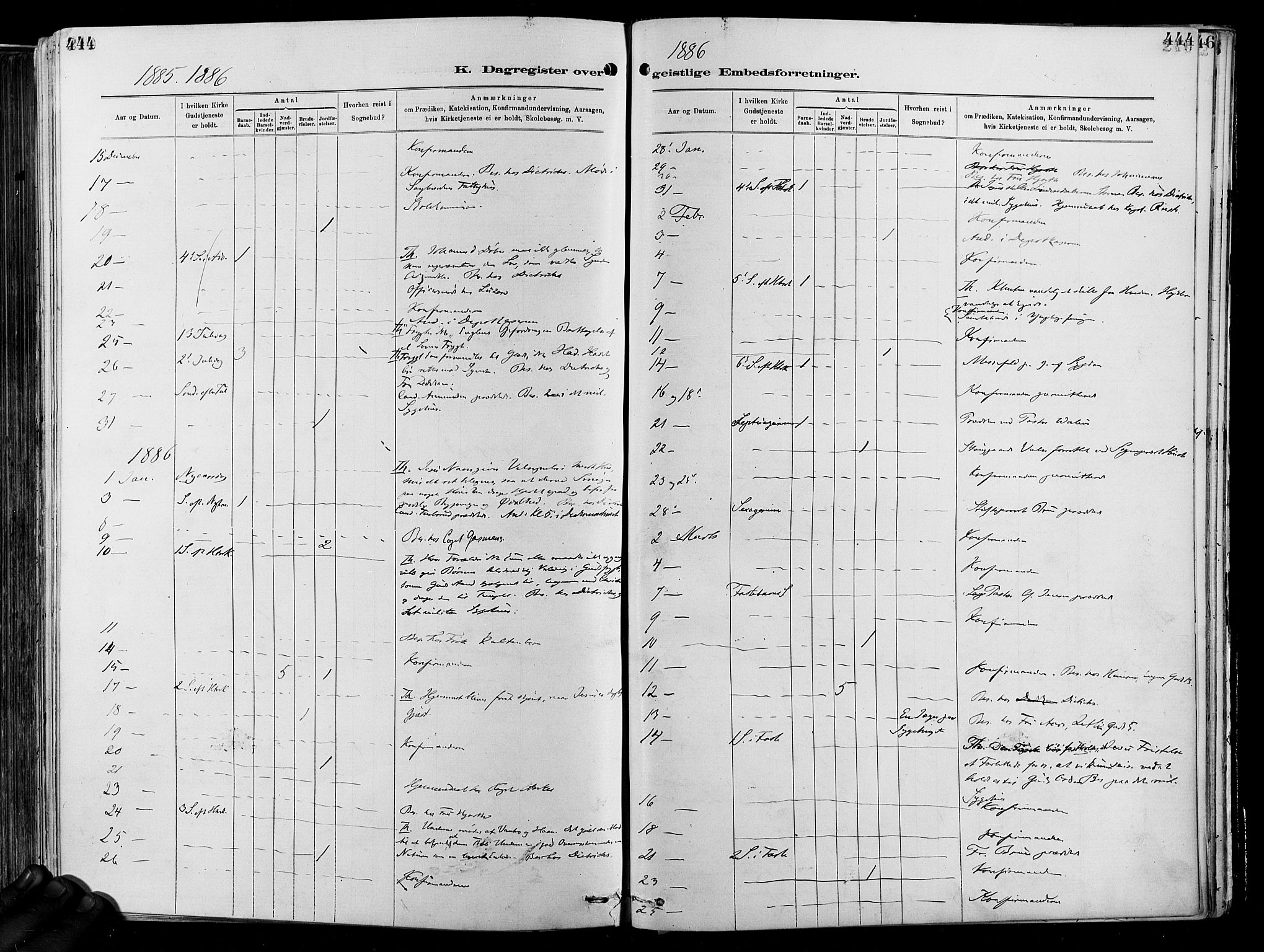 Garnisonsmenigheten Kirkebøker, AV/SAO-A-10846/F/Fa/L0012: Parish register (official) no. 12, 1880-1893, p. 444