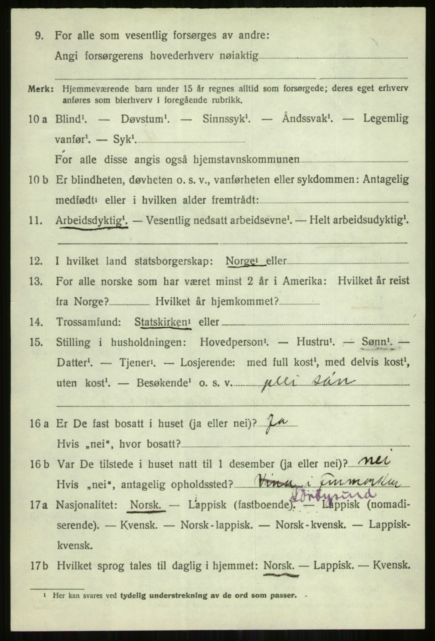 SATØ, 1920 census for Skjervøy, 1920, p. 2436