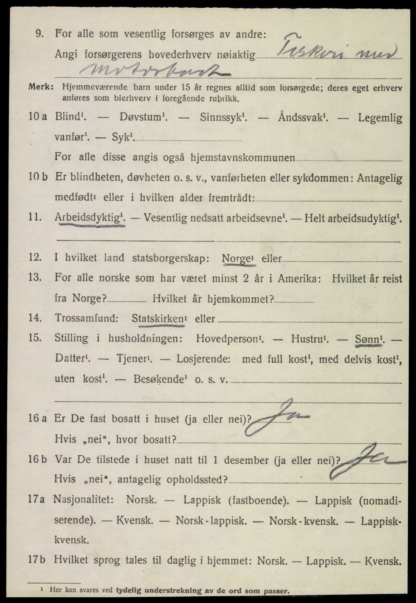 SAT, 1920 census for Lurøy, 1920, p. 1814