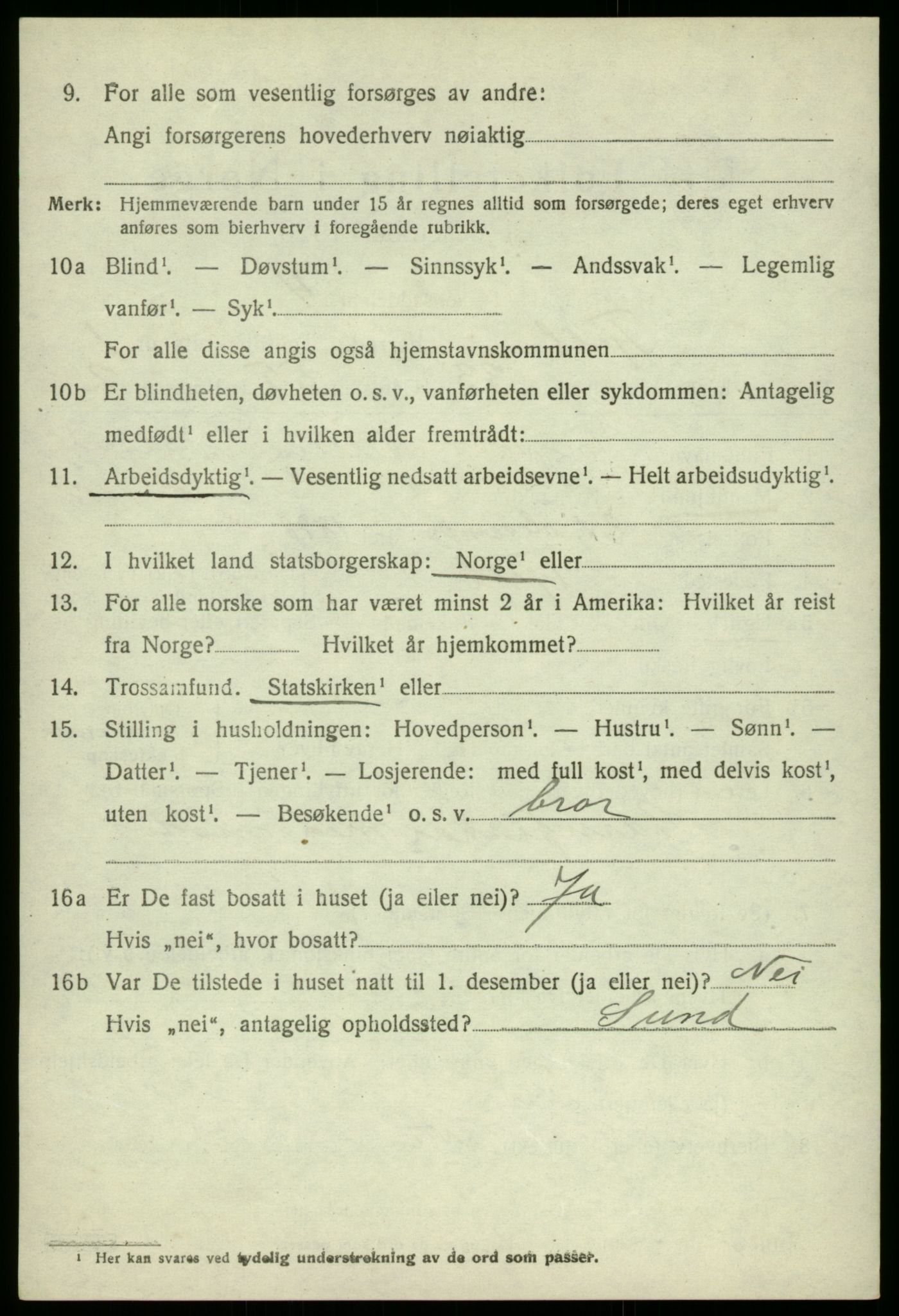 SAB, 1920 census for Fjell, 1920, p. 1883