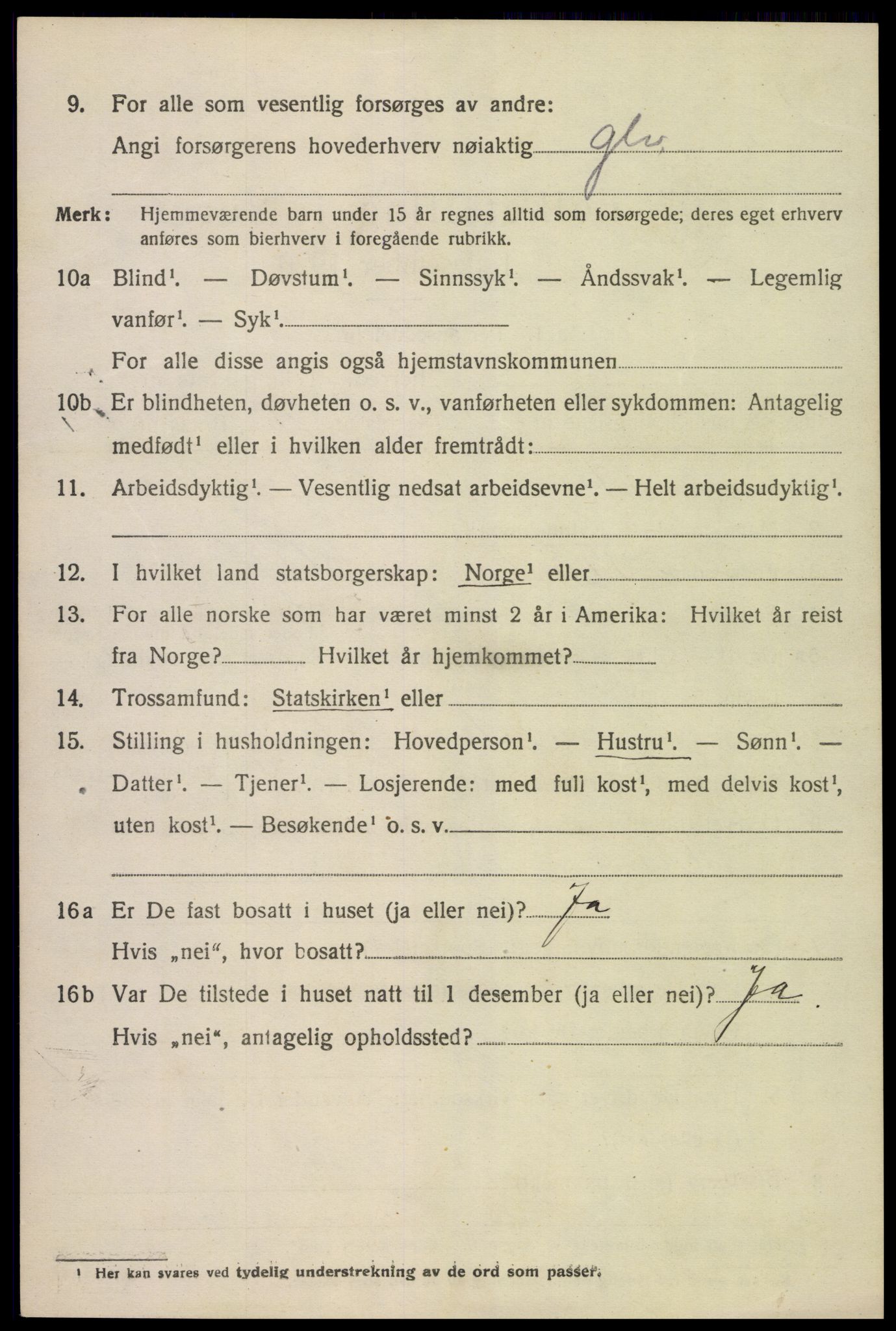 SAK, 1920 census for Dypvåg, 1920, p. 6210