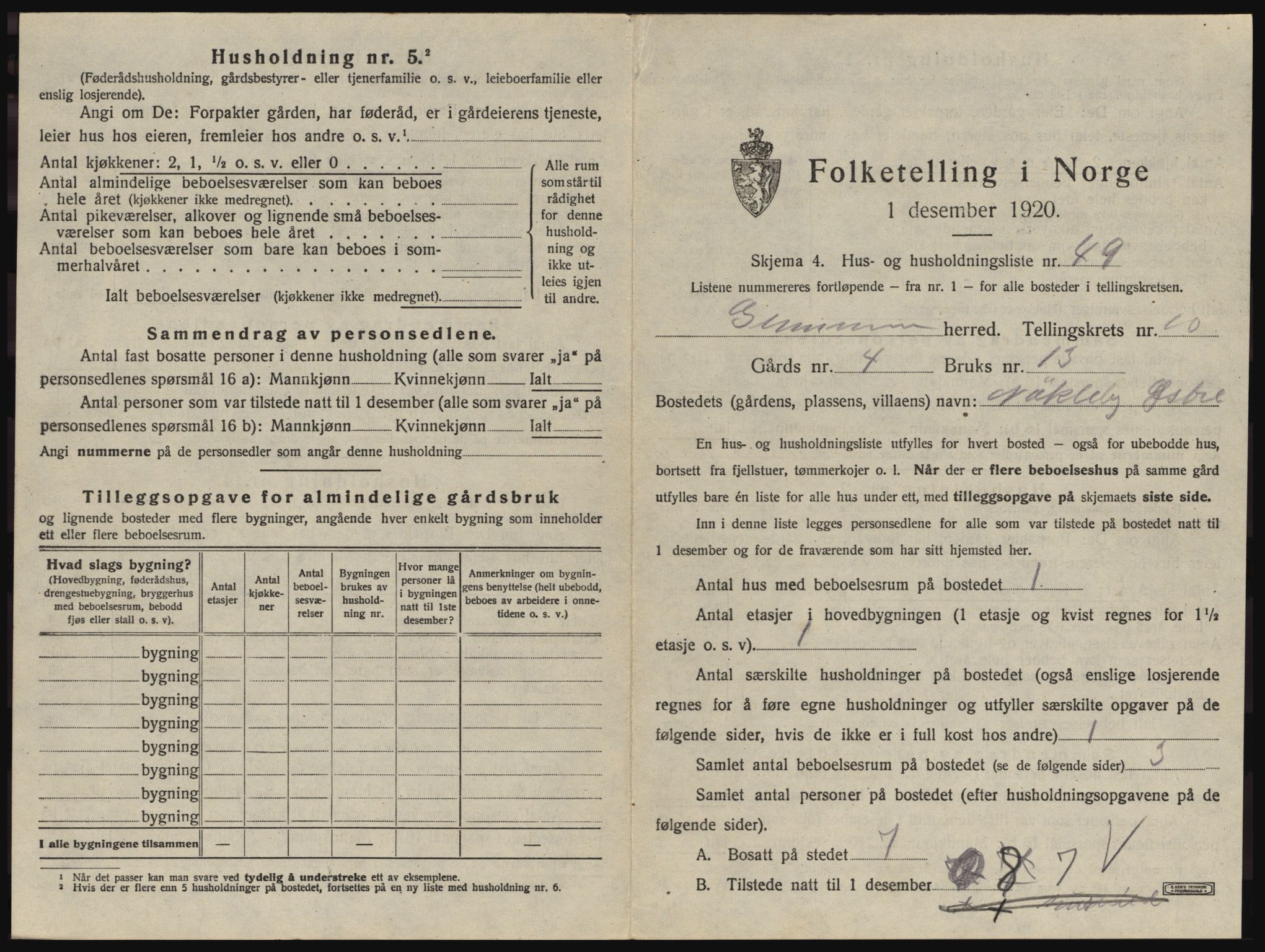 SAO, 1920 census for Glemmen, 1920, p. 2021