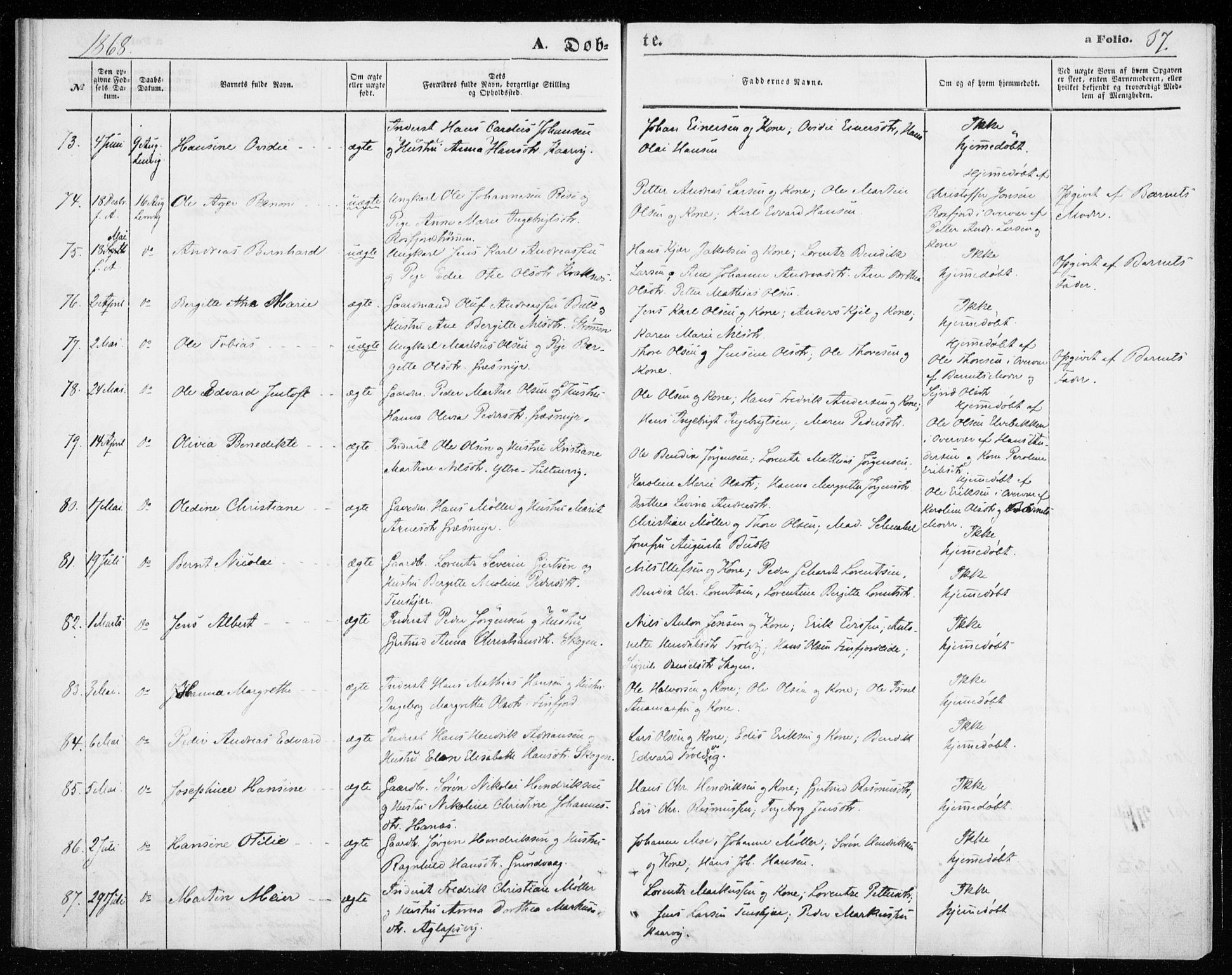 Lenvik sokneprestembete, SATØ/S-1310/H/Ha/Haa/L0009kirke: Parish register (official) no. 9, 1866-1873, p. 37