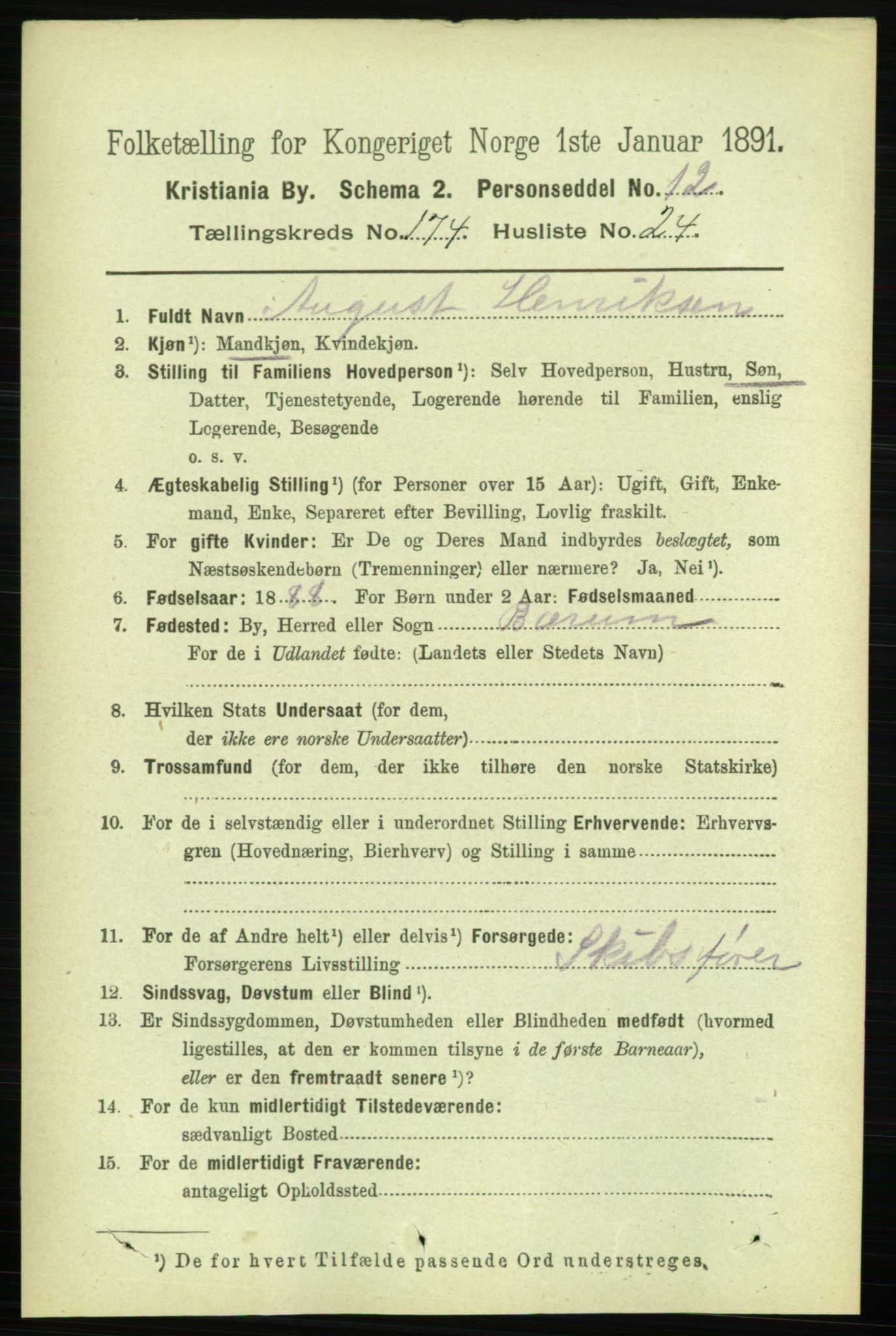 RA, 1891 census for 0301 Kristiania, 1891, p. 104509