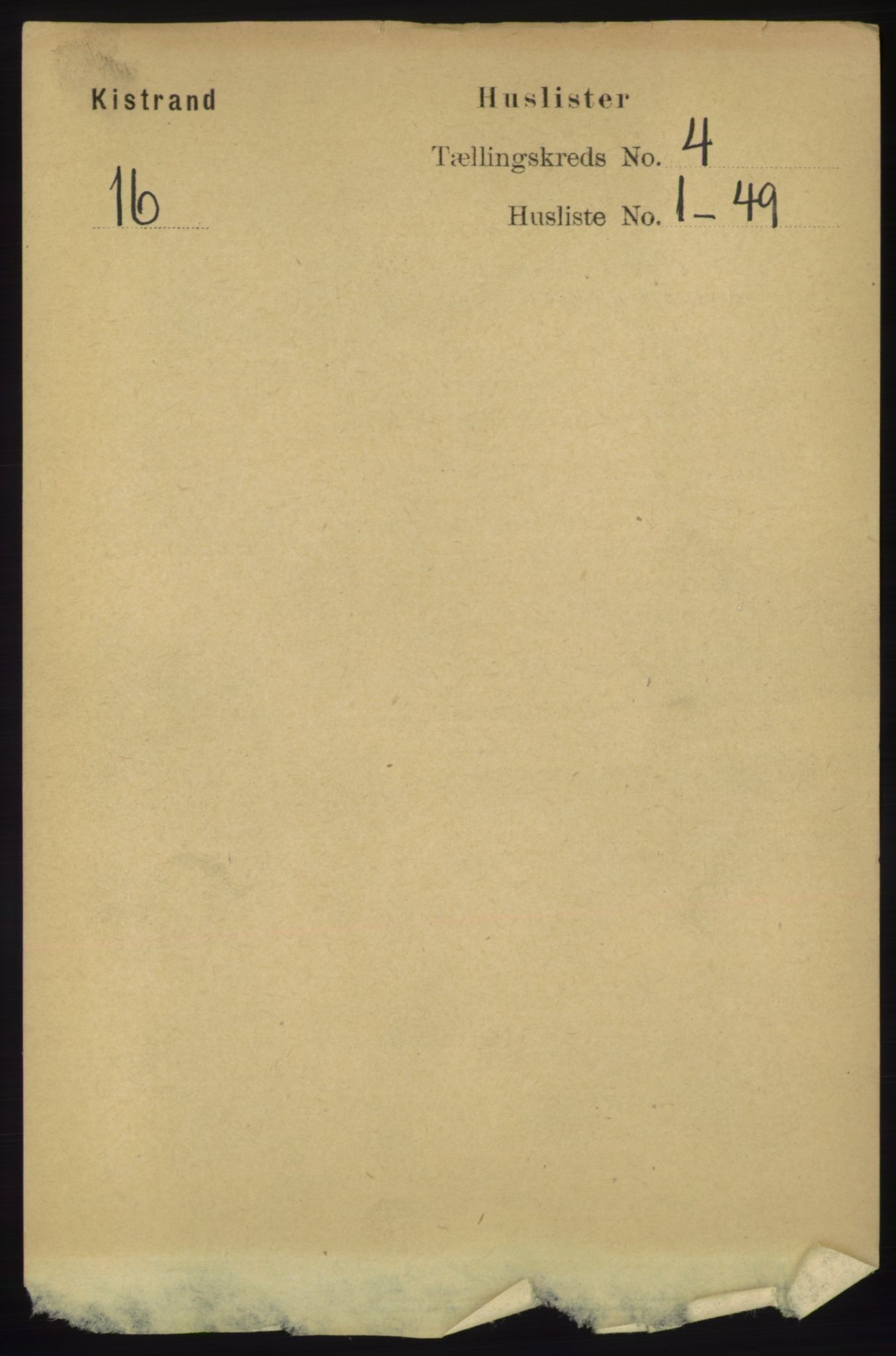 RA, 1891 census for 2020 Kistrand, 1891, p. 1885