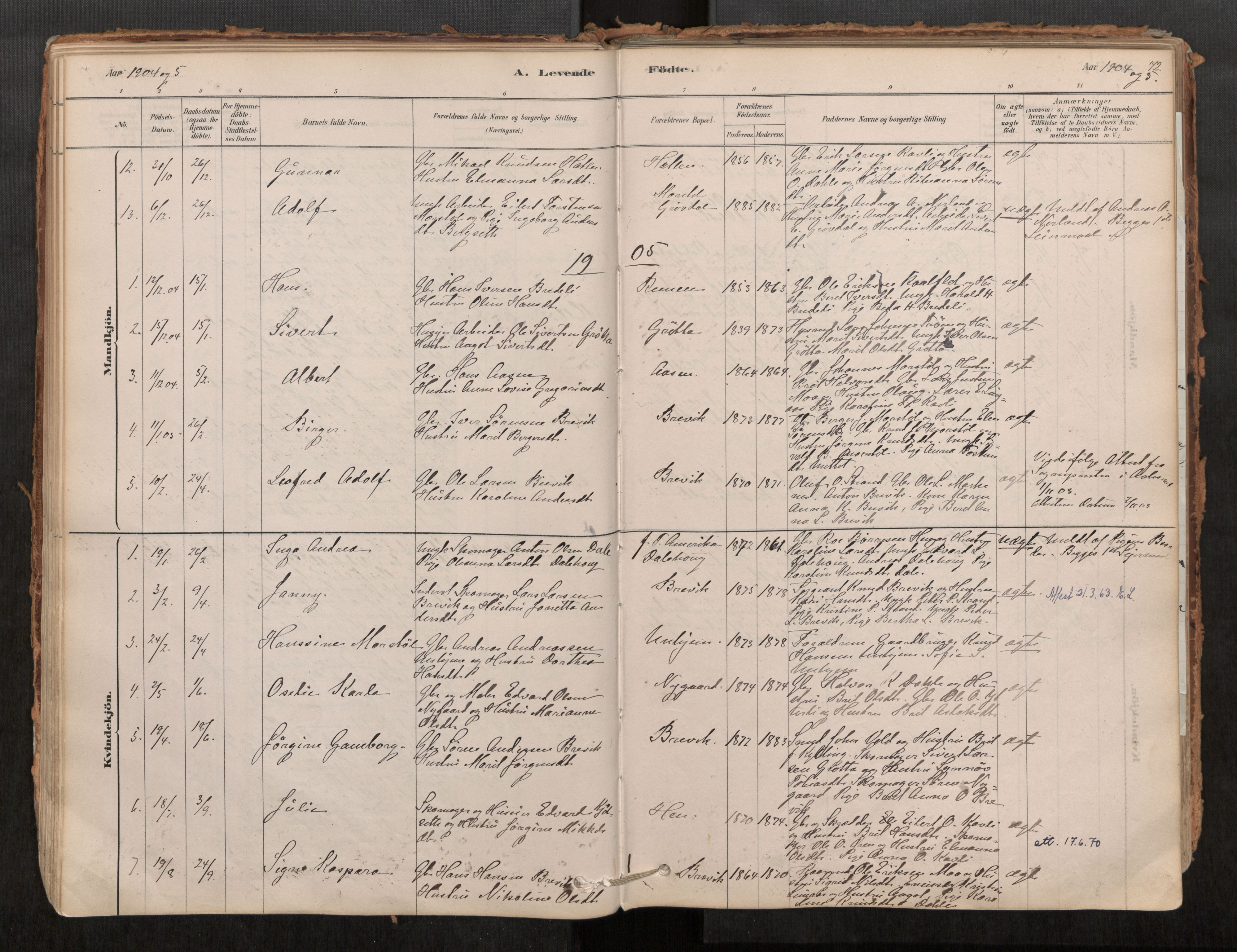 Ministerialprotokoller, klokkerbøker og fødselsregistre - Møre og Romsdal, SAT/A-1454/545/L0594: Parish register (official) no. 545A03, 1878-1920, p. 72