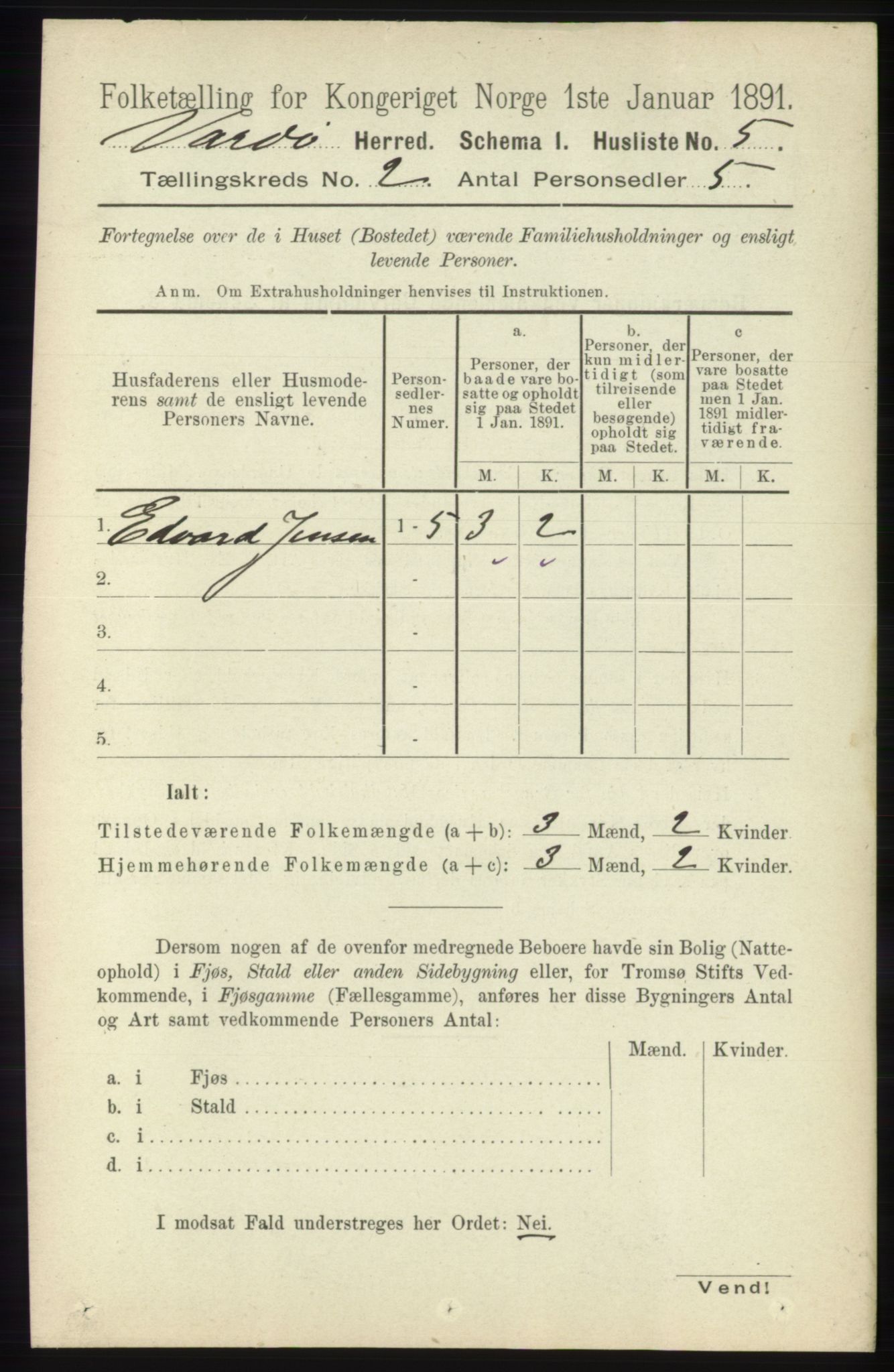 RA, 1891 census for 2028 Vardø, 1891, p. 214