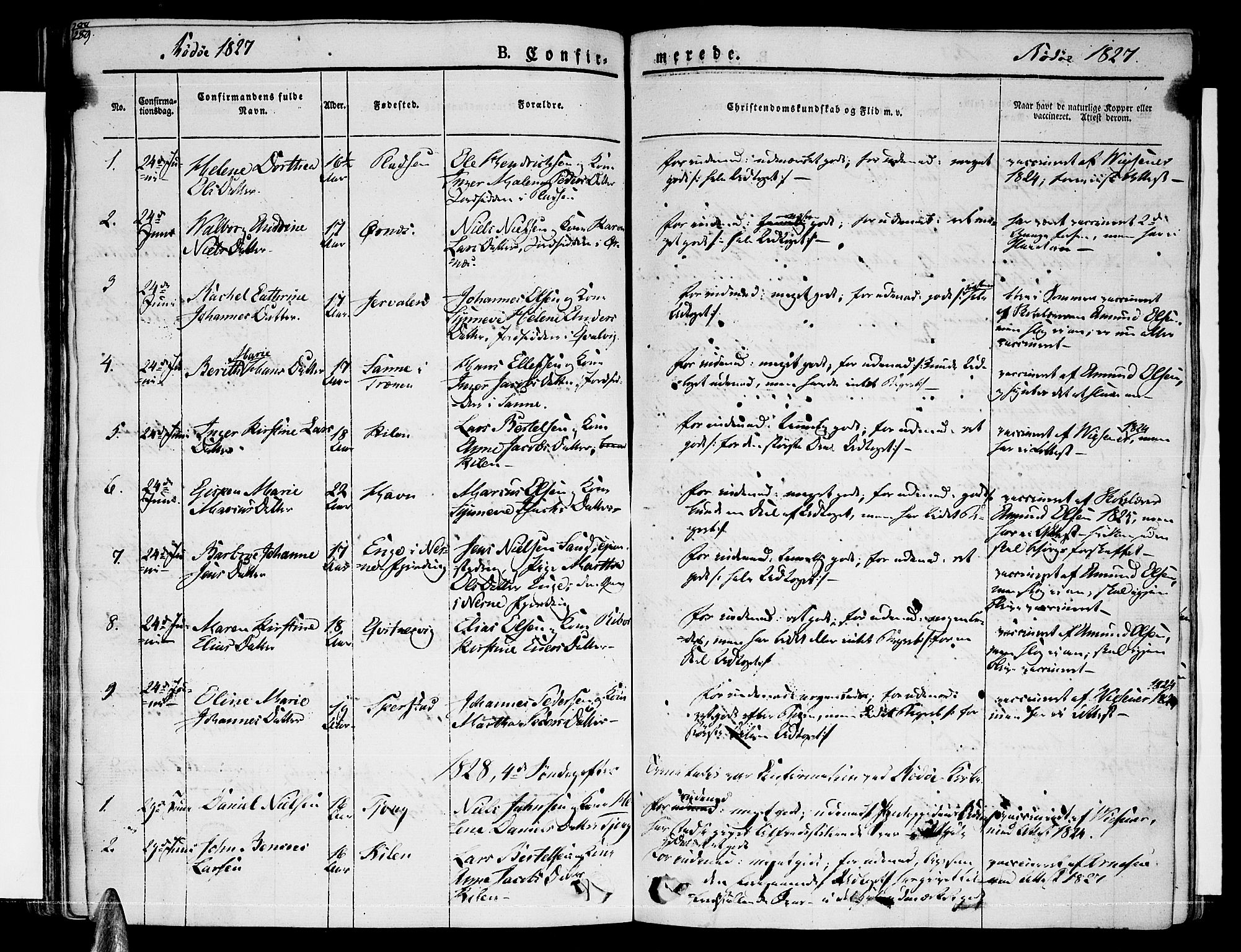 Ministerialprotokoller, klokkerbøker og fødselsregistre - Nordland, AV/SAT-A-1459/841/L0598: Parish register (official) no. 841A06 /1, 1825-1844, p. 289