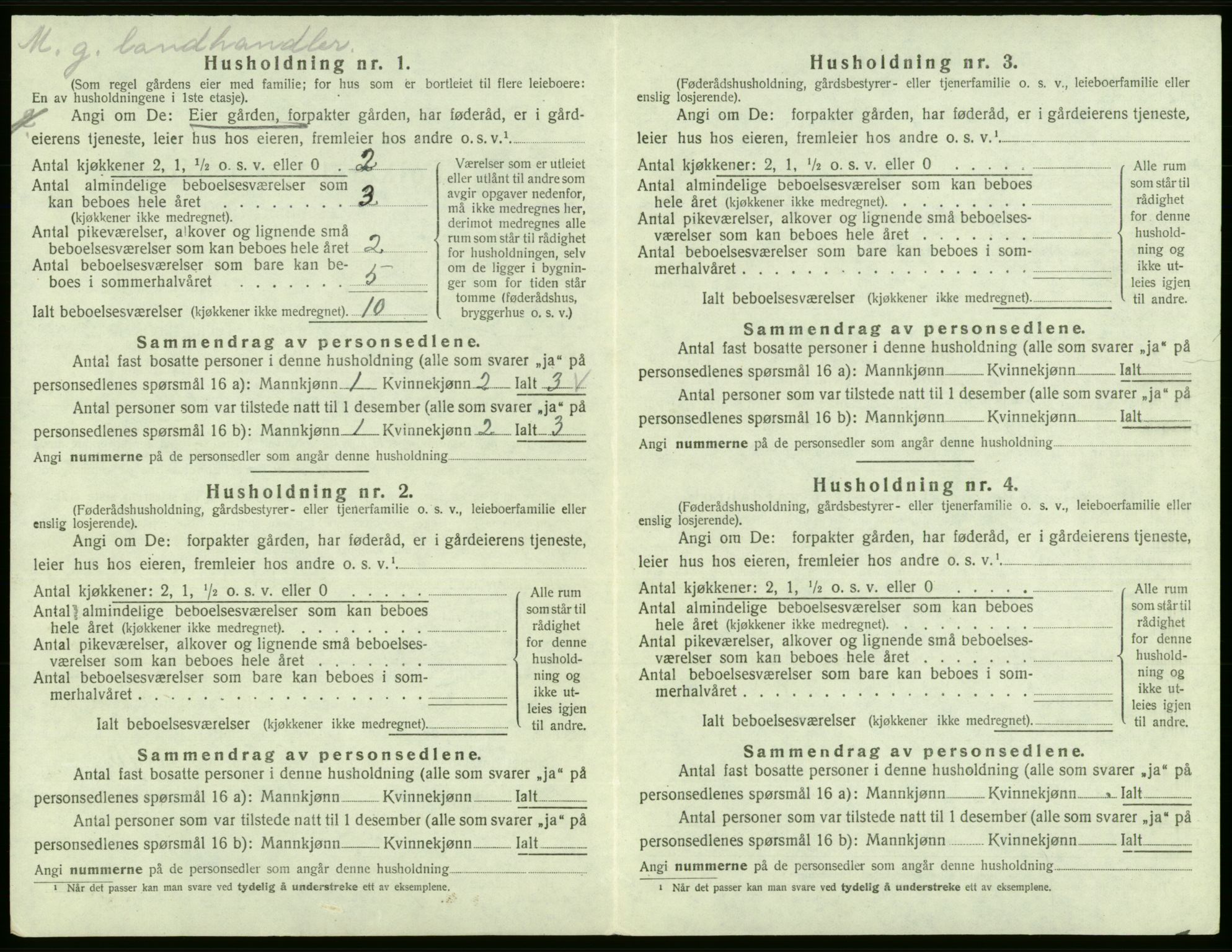 SAB, 1920 census for Jondal, 1920, p. 296